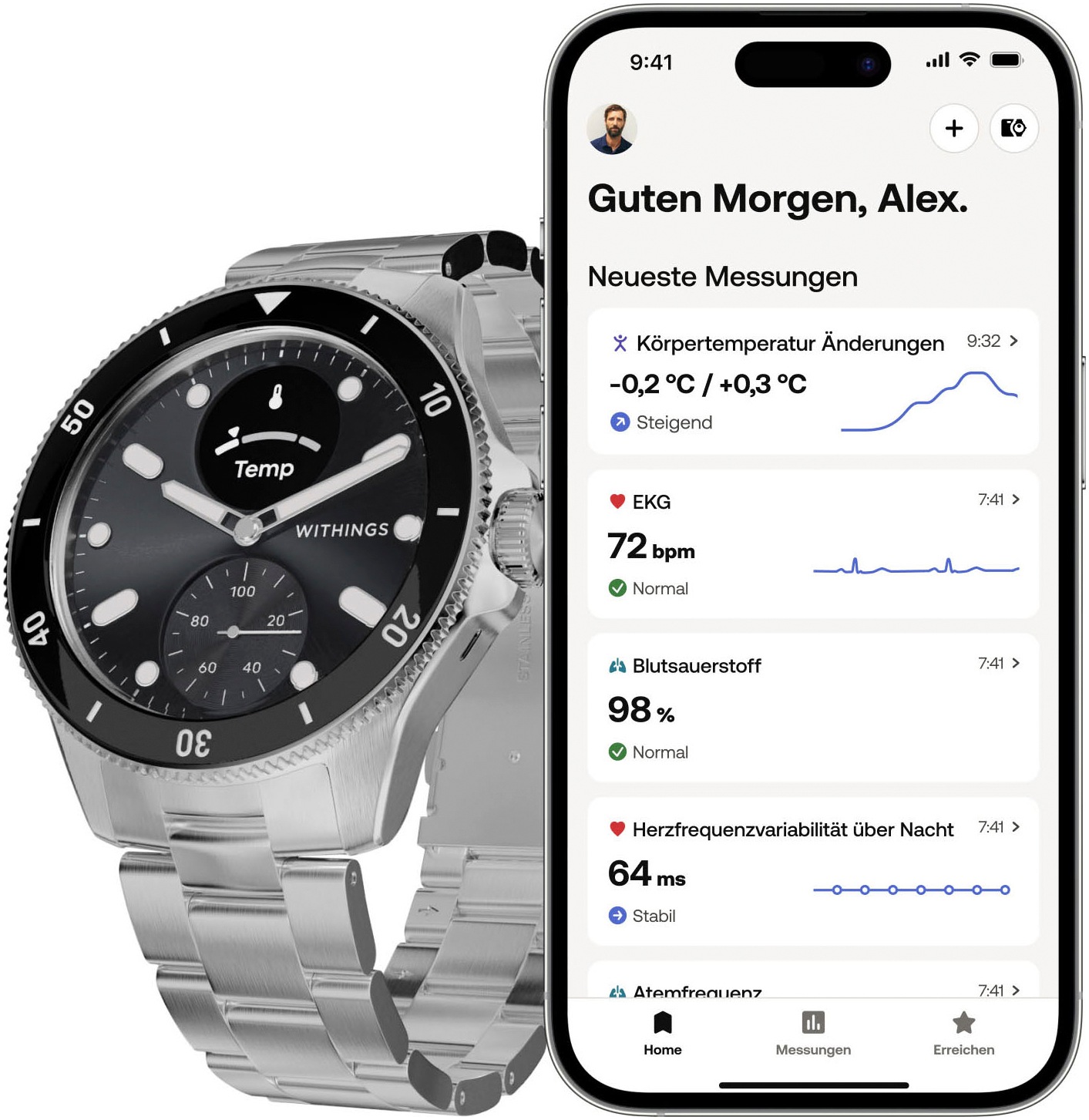 Withings Smartwatch »ScanWatch Nova 42mm«, (1.6 cm / 0.63 Zoll),)