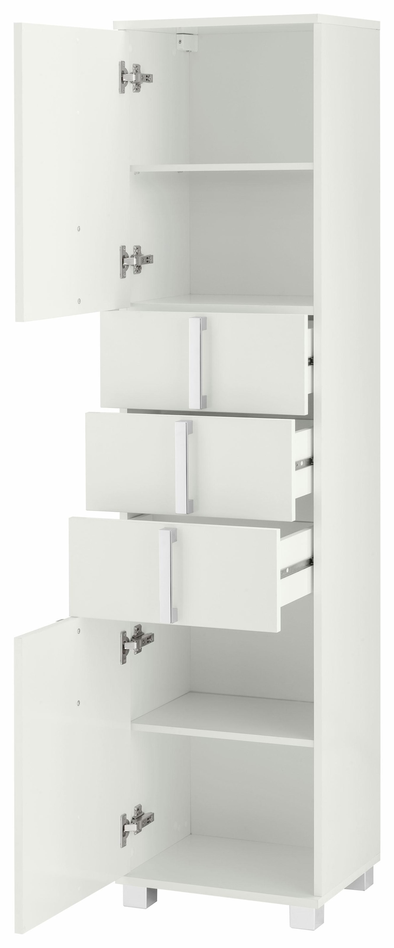 Schildmeyer Hochschrank »Kampen«, Höhe 163,7 Metallgriffen, Türen mit kaufen mit cm, Raten auf Soft-Close-Funktion
