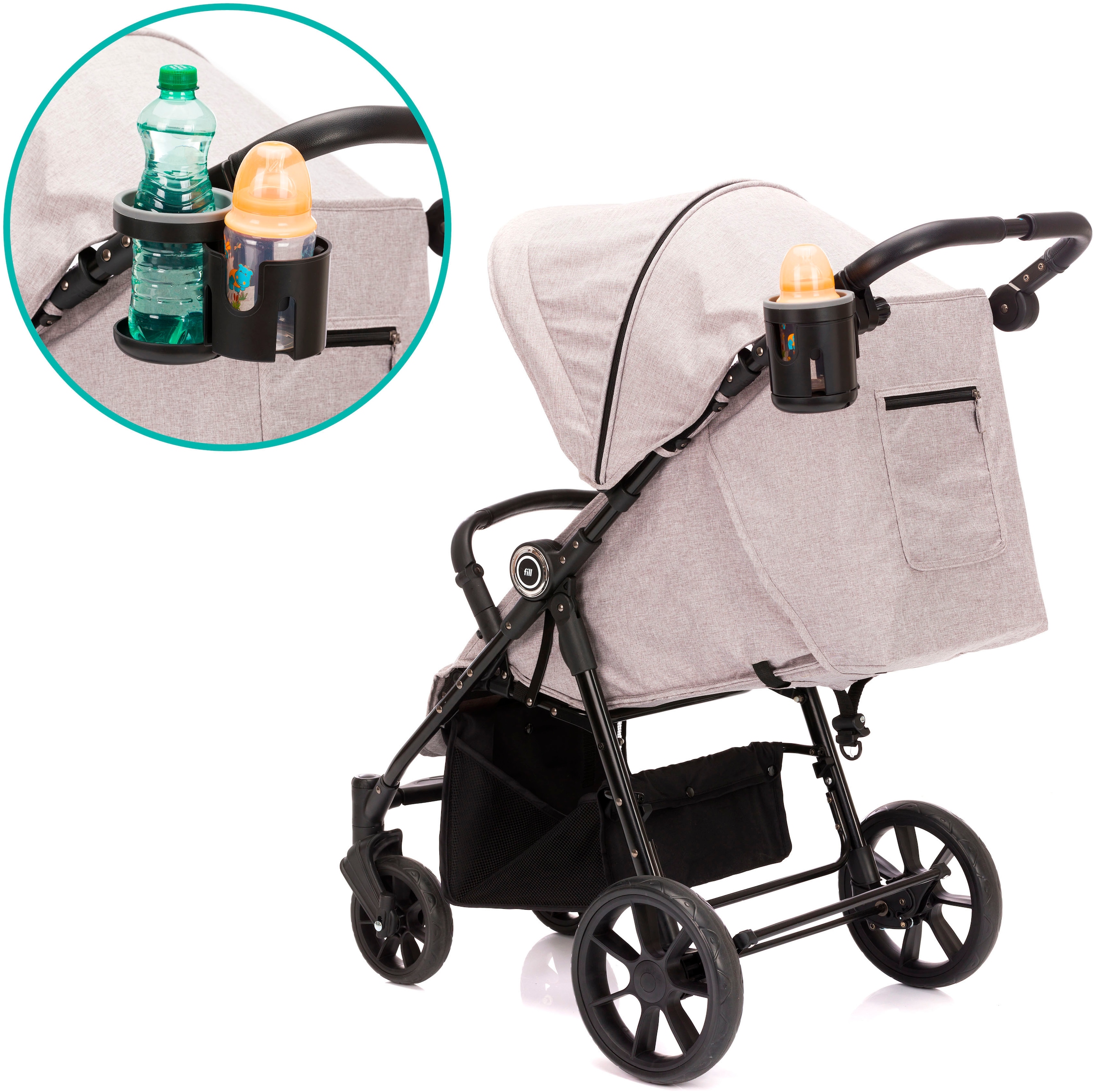 Fillikid Flaschenhalter »Duo schwarz«, für Kinderwagen