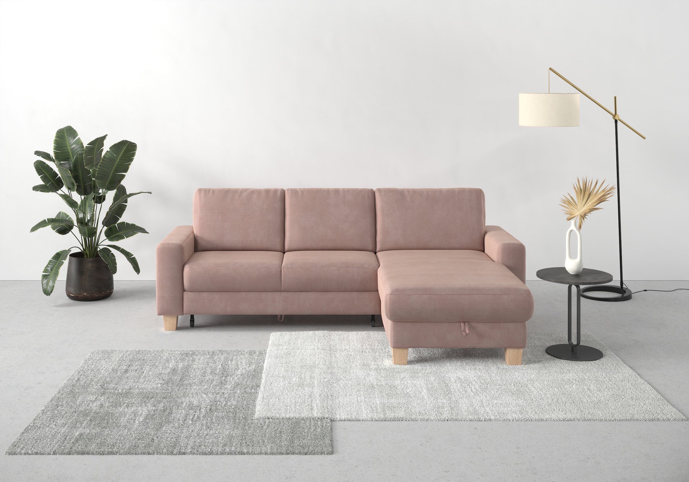 Home affaire Ecksofa »Summer L-Form« mit Recamiere, mit oder ohne Bettfunkt günstig online kaufen