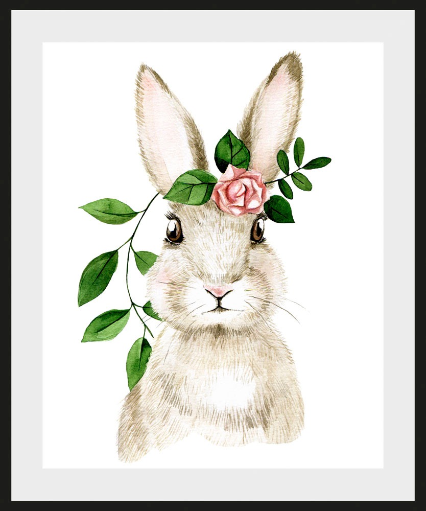 queence Bild »Akatosch«, Hase-Hasen-Haustiere-Kunst-Ostern-Blumen, (1 St.), günstig online kaufen