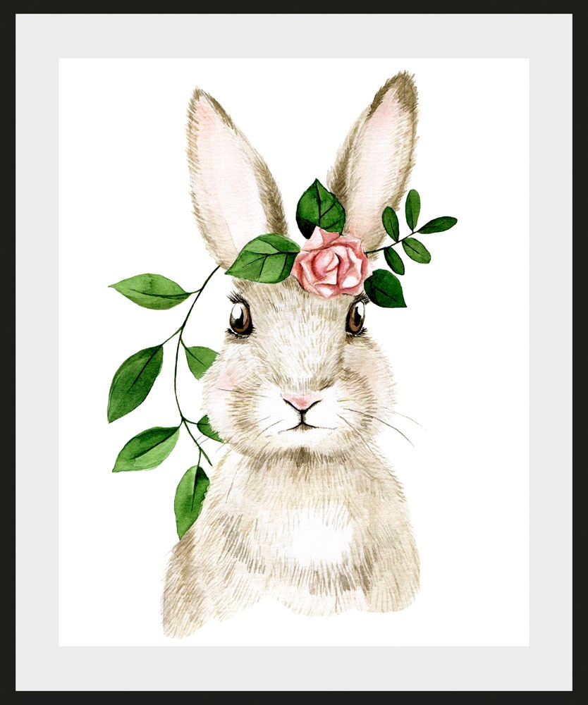 queence Bild »Akatosch«, Hase-Hasen-Haustiere-Kunst-Ostern-Blumen, (1 St.), günstig online kaufen
