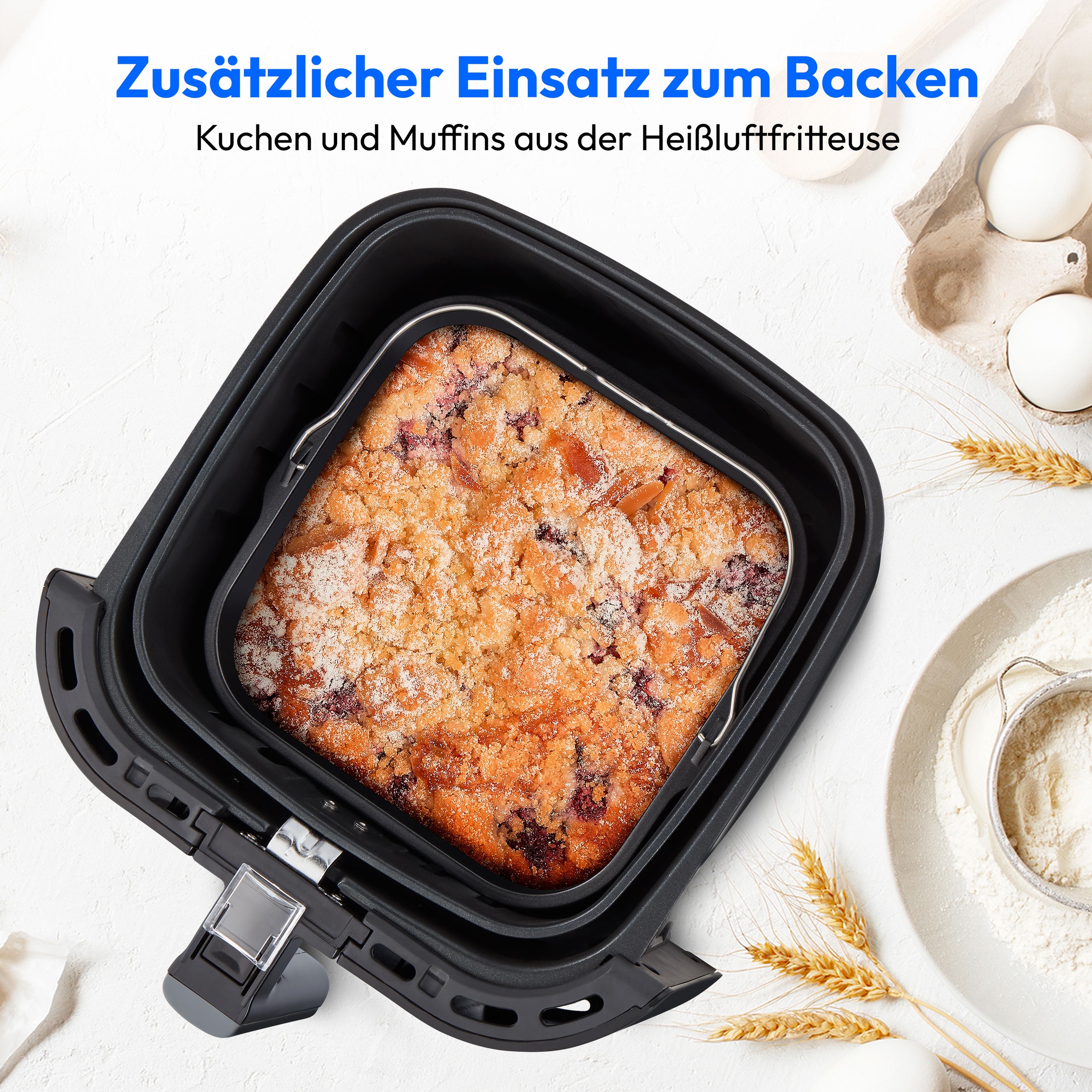 Medion® Heißluftfritteuse »MD11740  E40 XL, Nutzinhalt 5,2 L; Korb in Korb«, 2000 W, digitales Bedienfeld, 9 Automatikprogramme
