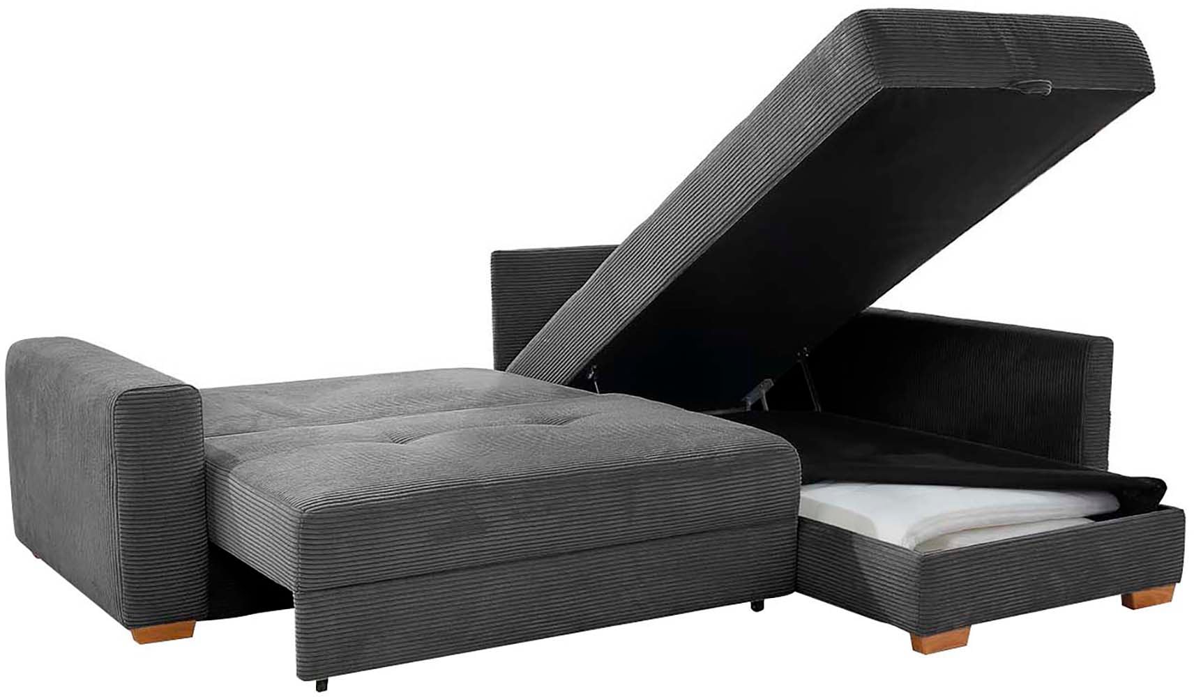 Jockenhöfer Gruppe Ecksofa »Sunset, Dauerschlafsofa mit«, Tonnentaschen-Federkern, 5cm Kaltschaumtopper, flexible montierbar
