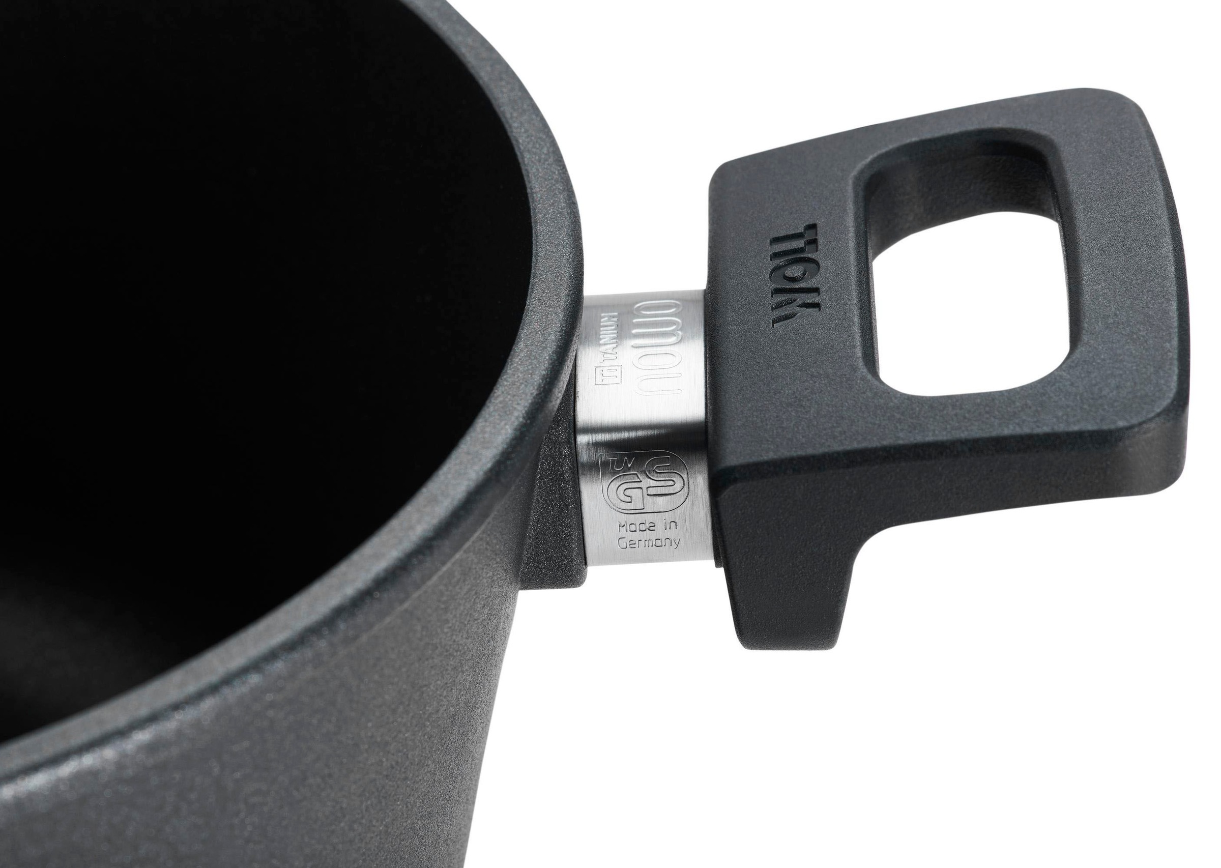 WOLL MADE IN GERMANY Topf-Set »Nowo Titanium«, Aluminiumguss, (Set, 8 tlg., je 1 Kochtopf 20/24/28 cm, 1 Stielkasserolle 18 cm), Made in Germany