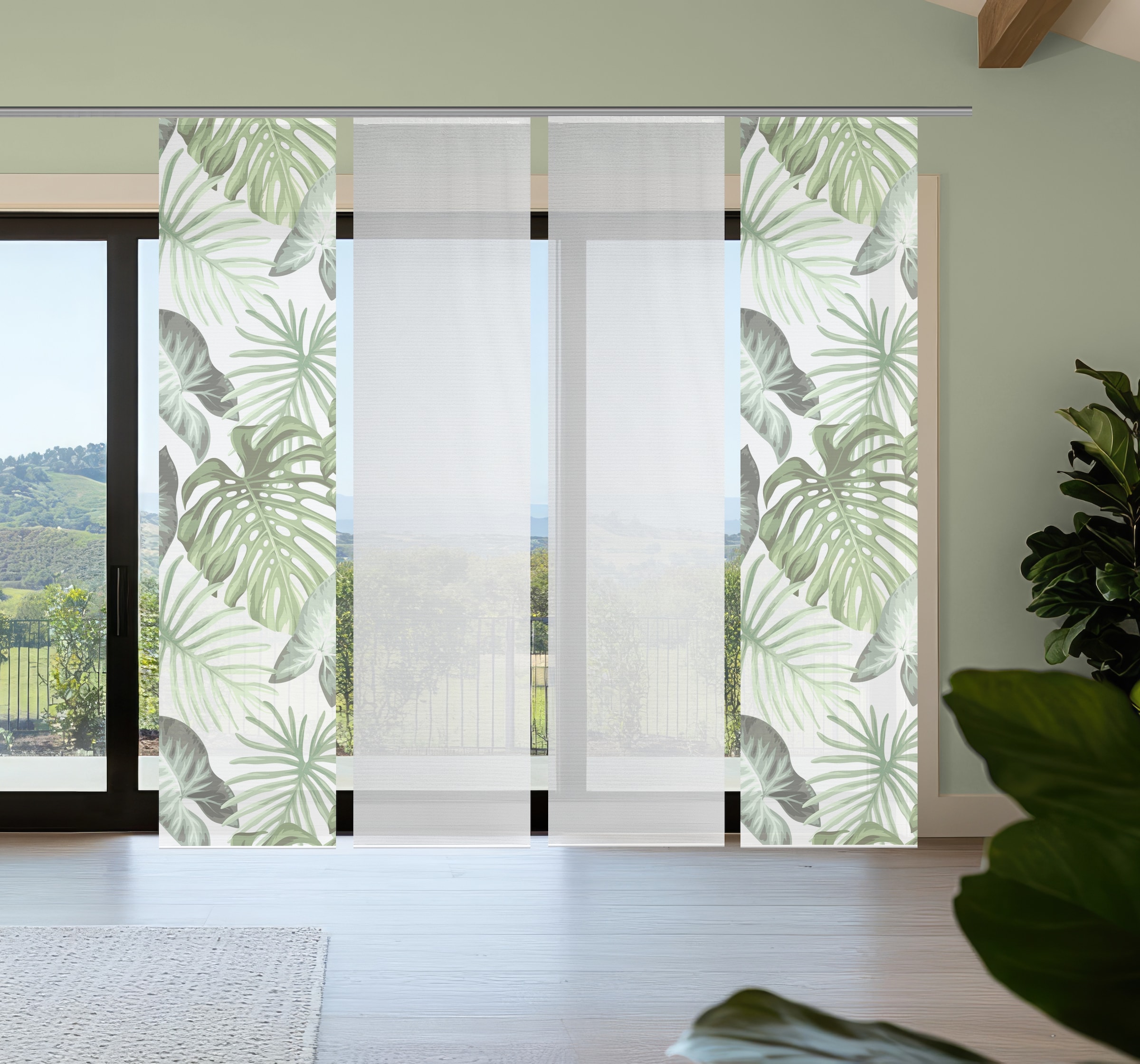 Vision S Schiebegardine »SANJA« Paneelwagen 4 Stk. tlg. Schiebevorhang,Bamb günstig online kaufen