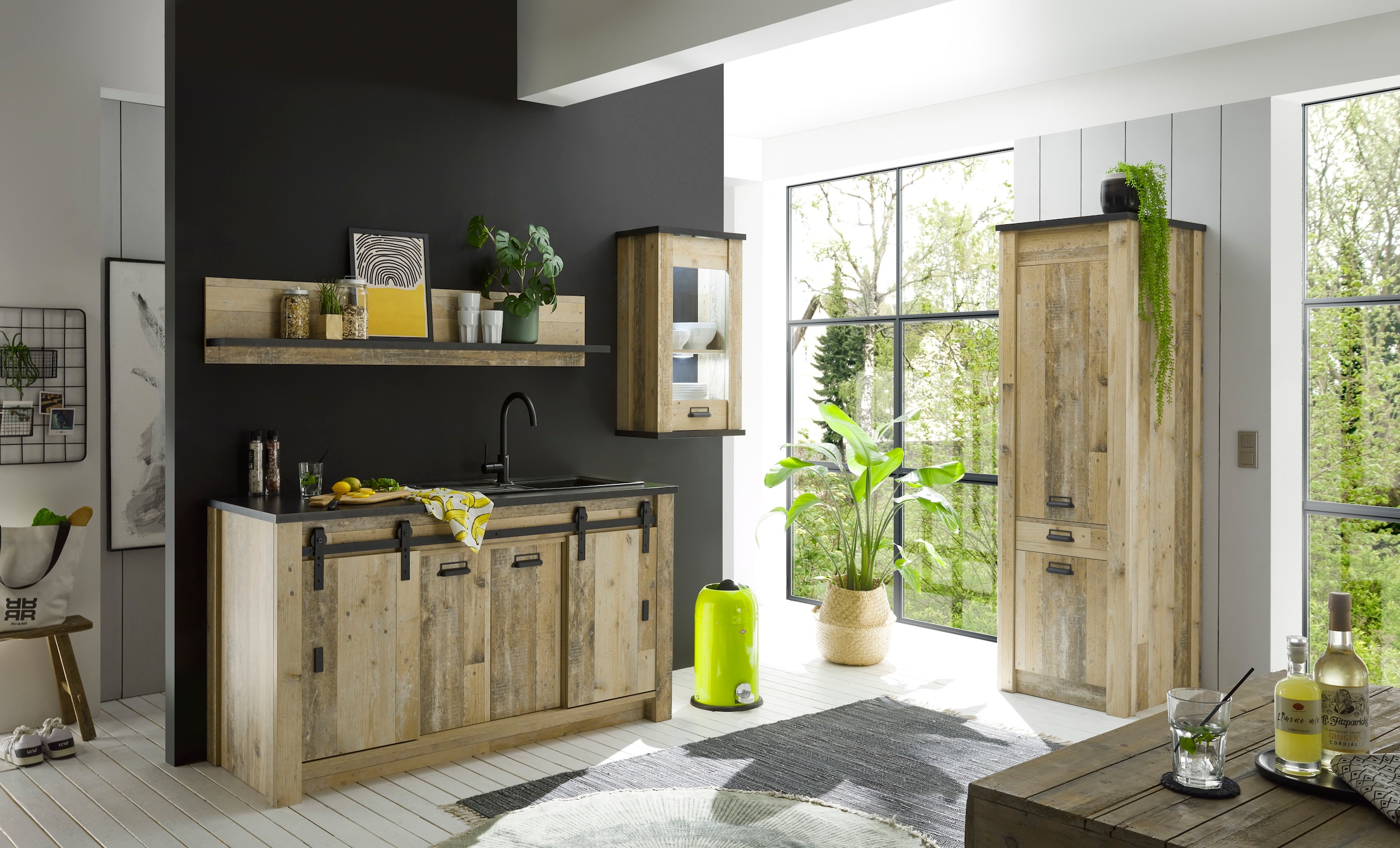 Home affaire Wandregal »Sherwood«, Breite 160 cm, in modernem Holz Dekor, 28 mm starke Ablageböden