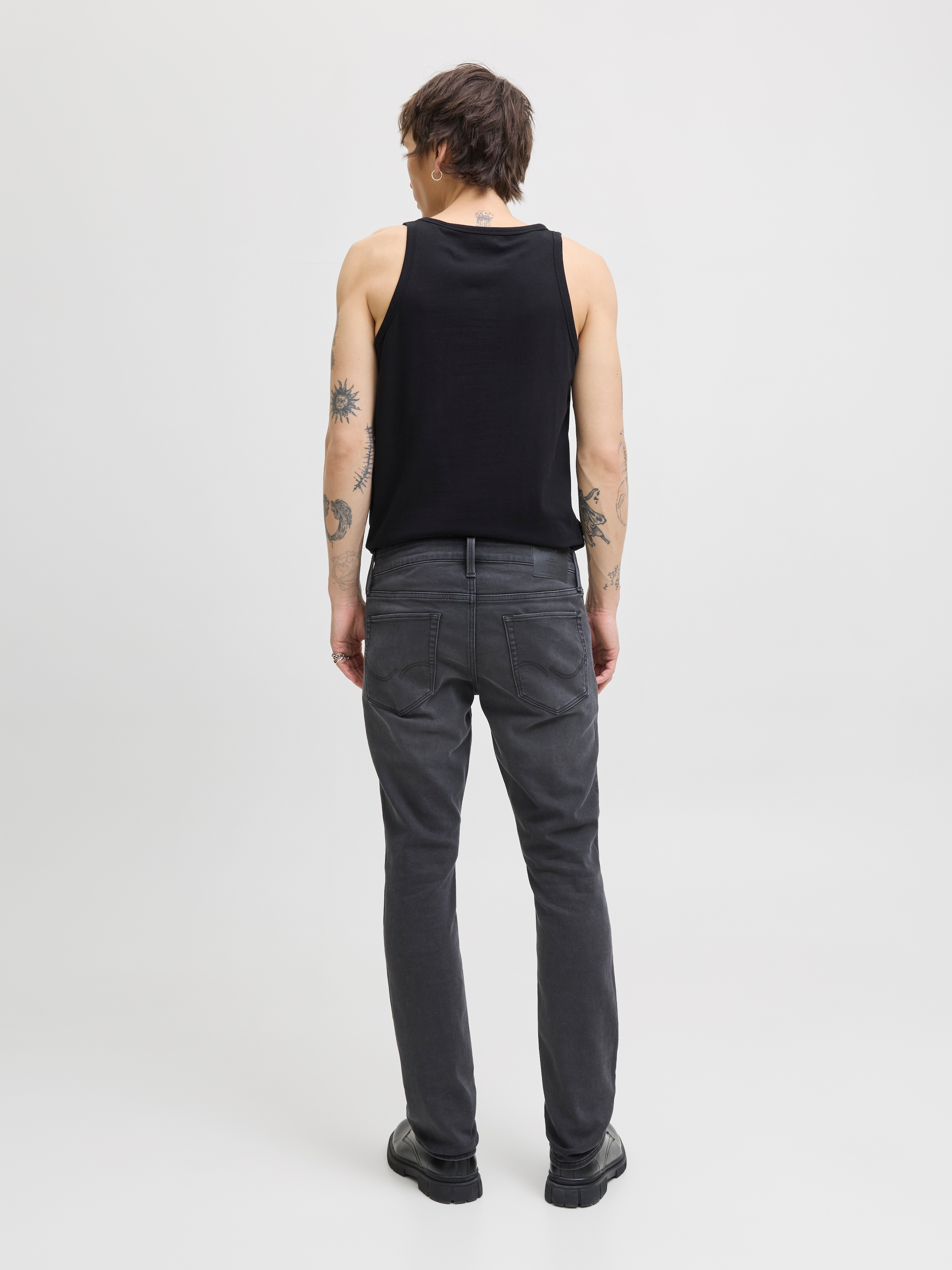 Jack & Jones Tapered-fit-Jeans »JJIMIKE mit Stretch, Used-Look und bequemer Passform«, Abriebeffekte, modisch, bequem, Baumwollmischung