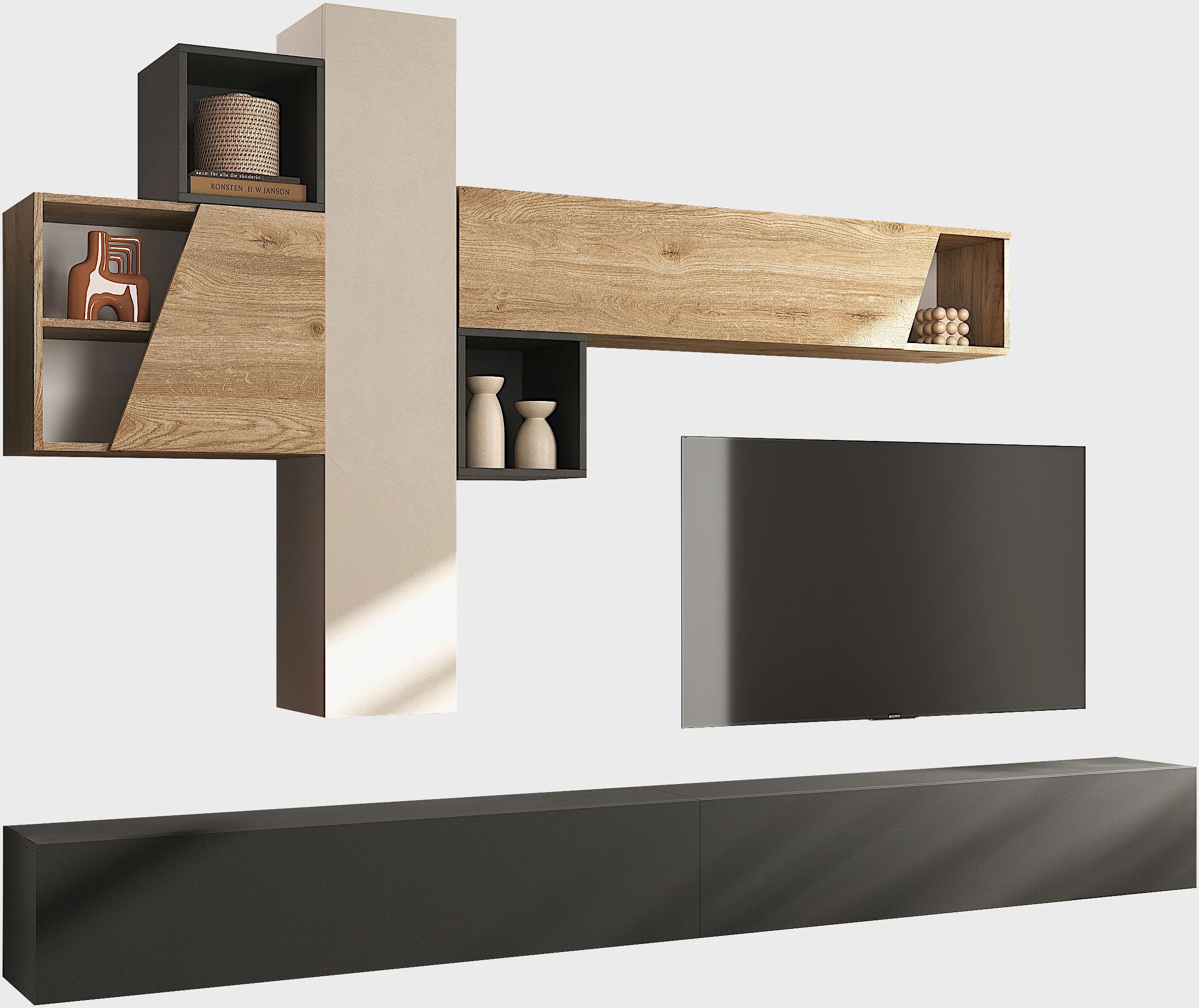 INOSIGN Wohnwand »INFINITY, 6tlg. Breite 276 cm, moderne Mediawand,« 6 Stk. günstig online kaufen