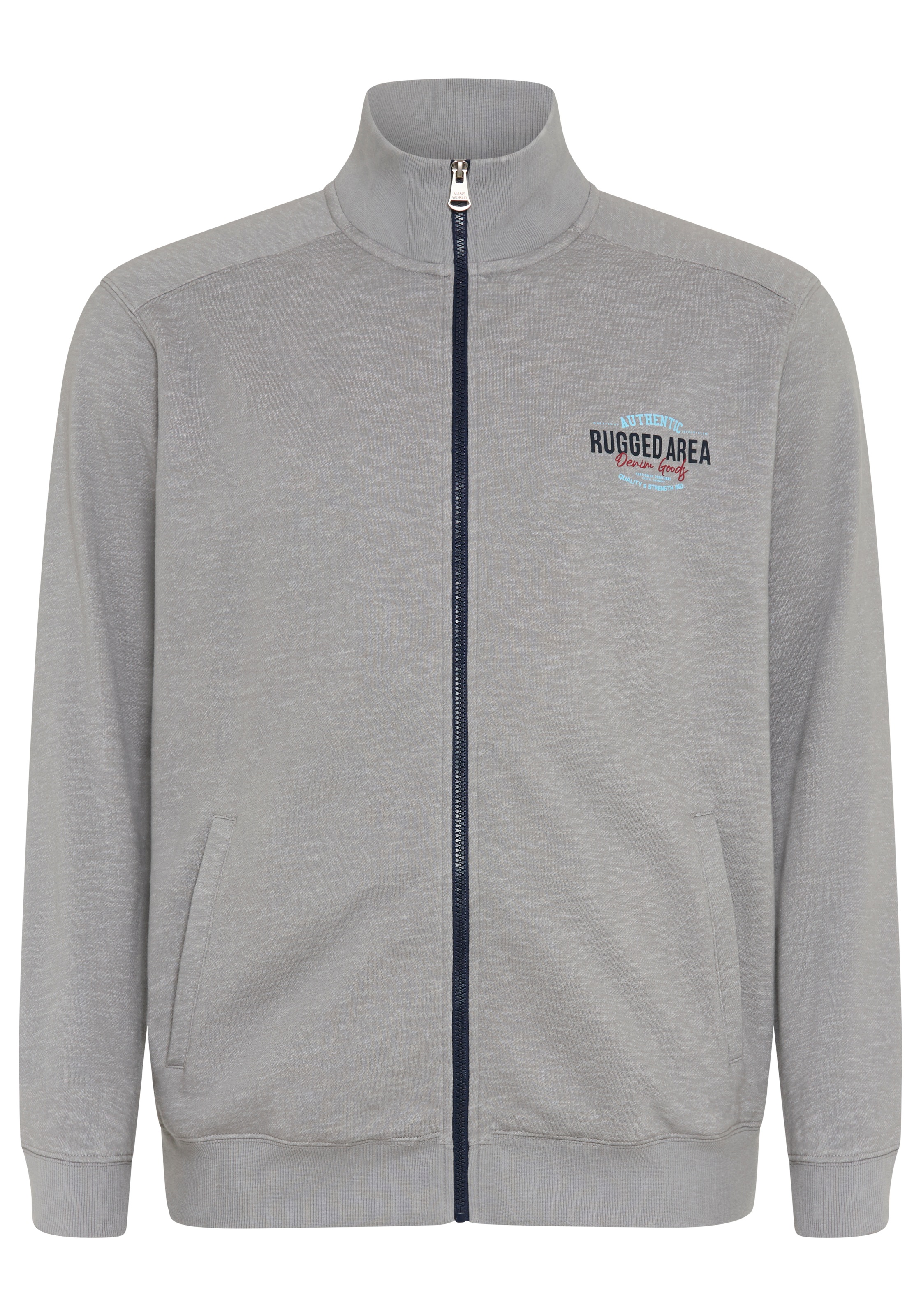Man's World Plus Sweatjacke mit Reißverschluss, normale Länge, aus Baumwolle und Polyester