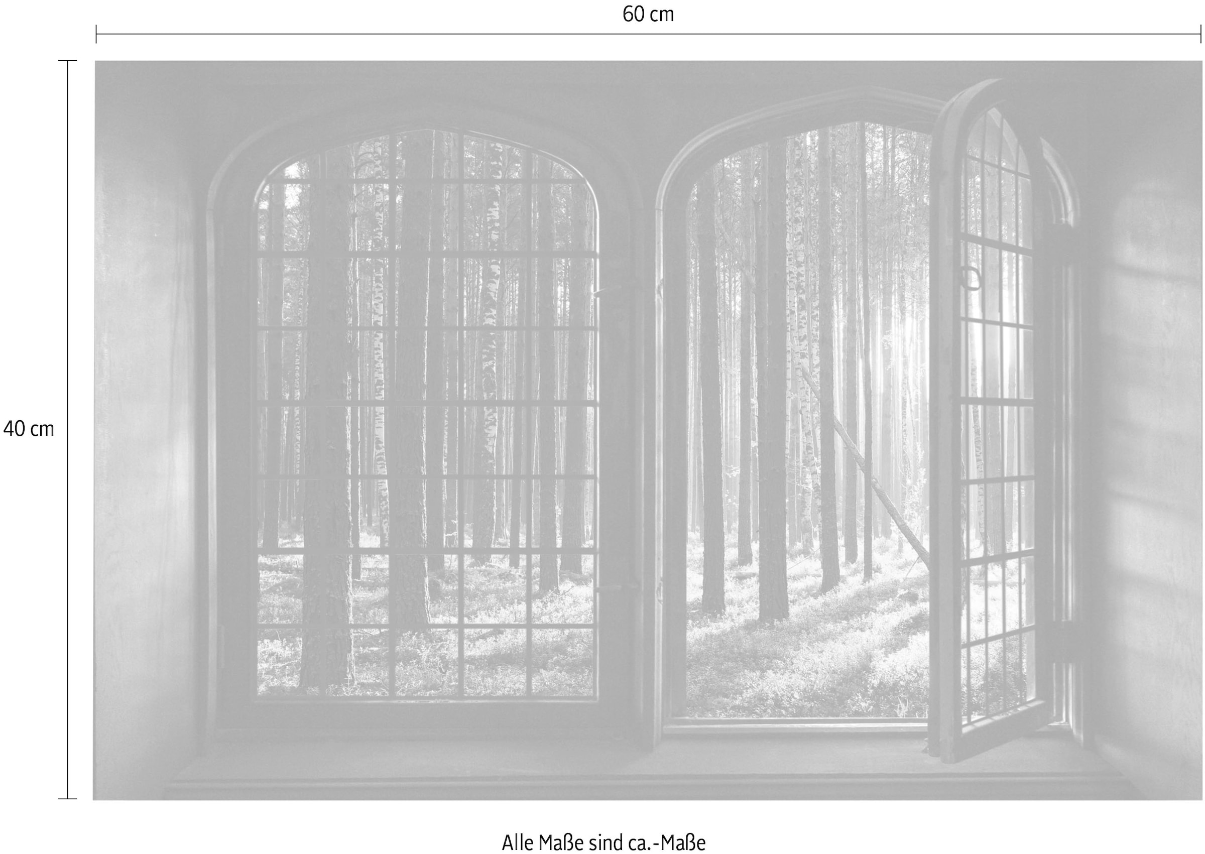 queence Wandsticker »Wald«, Wandsticker, Wandbild, selbstklebend, 3D, Fenster