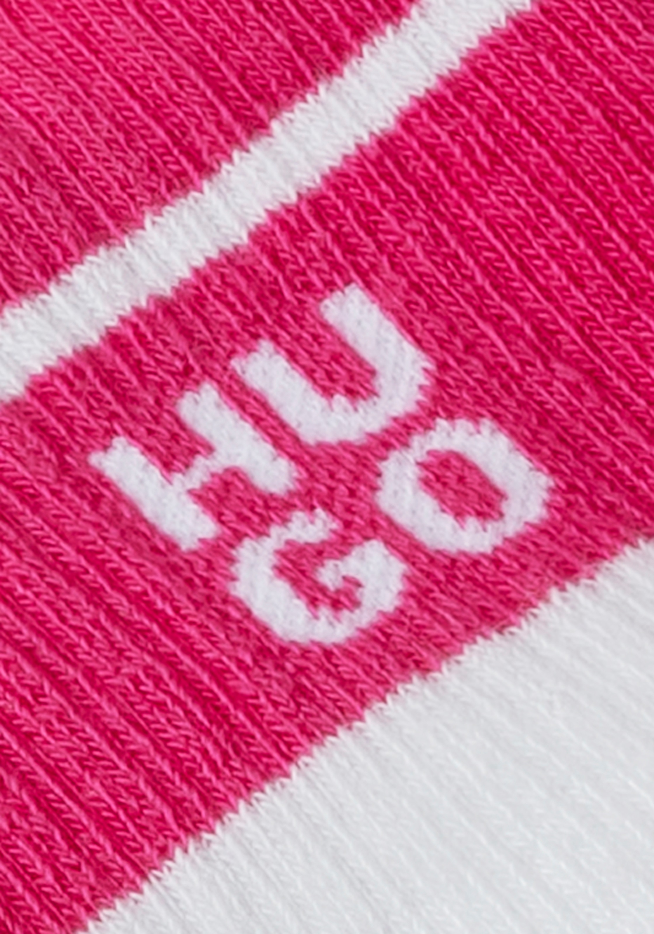 HUGO Underwear Socken »3P QS LOGO RIB CC«, (Packung, 3 Paar, 3er Pack), mit kontrastfarbenen Logoschriftzug