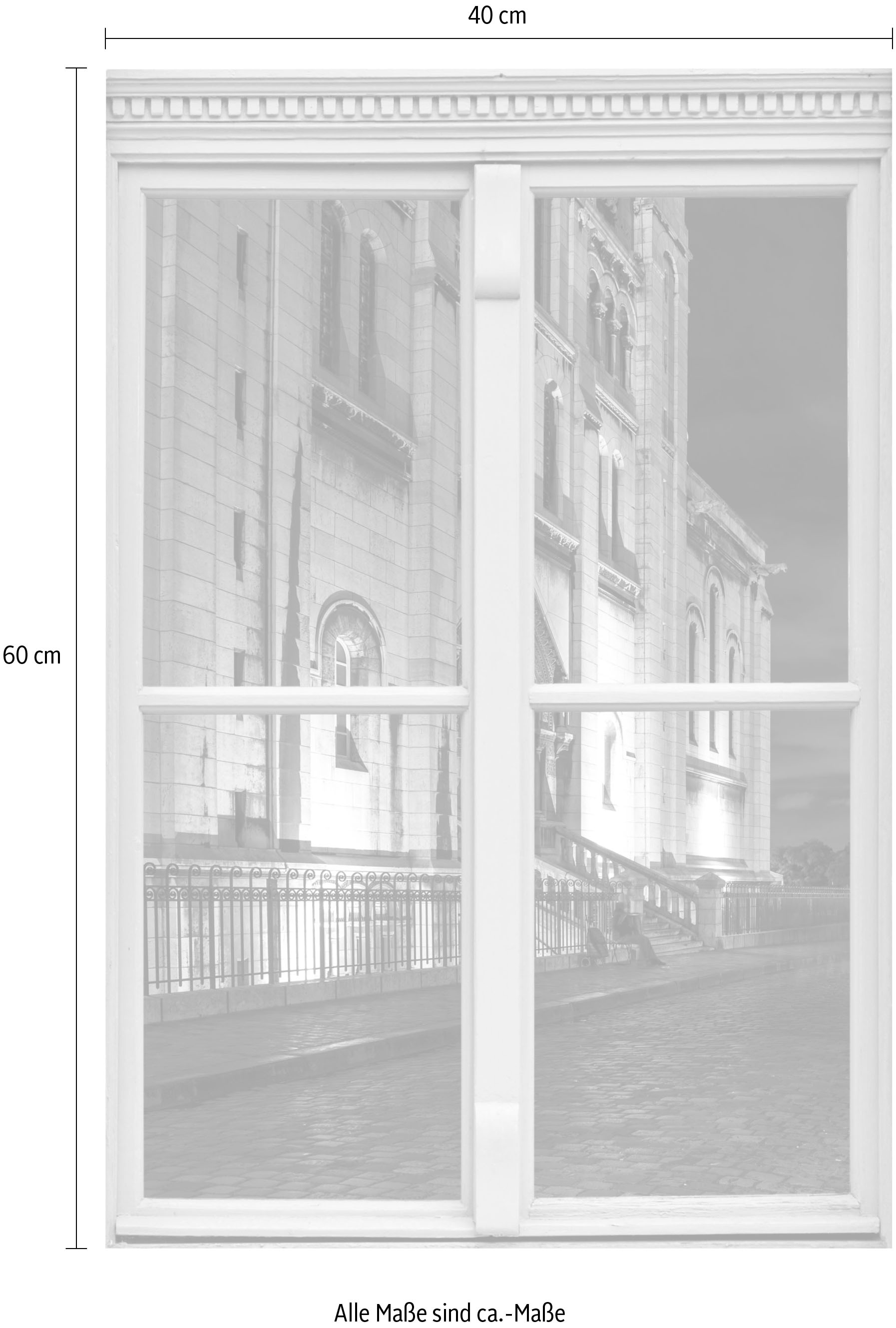 queence Wandsticker »Haus«, Wandsticker, Wandbild, selbstklebend, 3D, Fenster