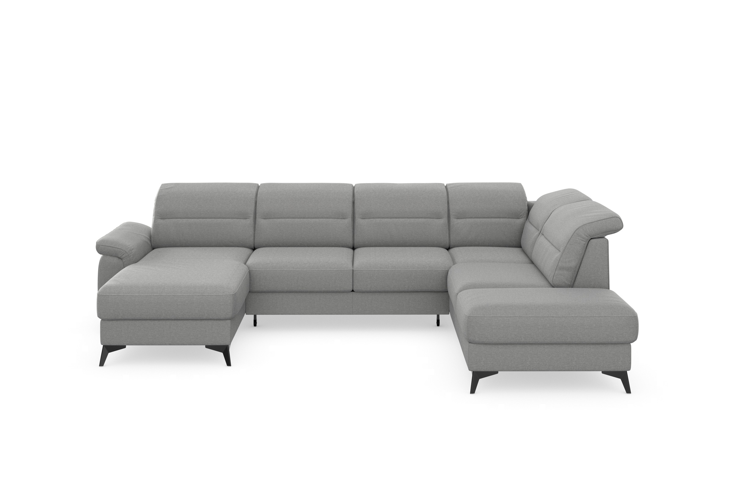 sit&more Wohnlandschaft »Sinatra U-Form«, optional mit Kopfteilverstellung und Armteilfunktion, Metallfüße