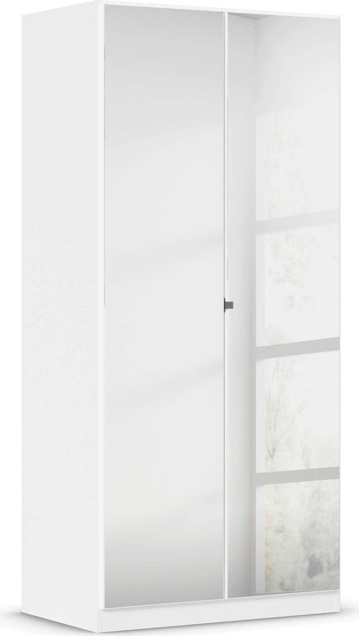 rauch Drehtürenschrank »Reflect«, mit Spiegelfront, inkl. praktischer Inneneinteilung und Stoffboxen-Set