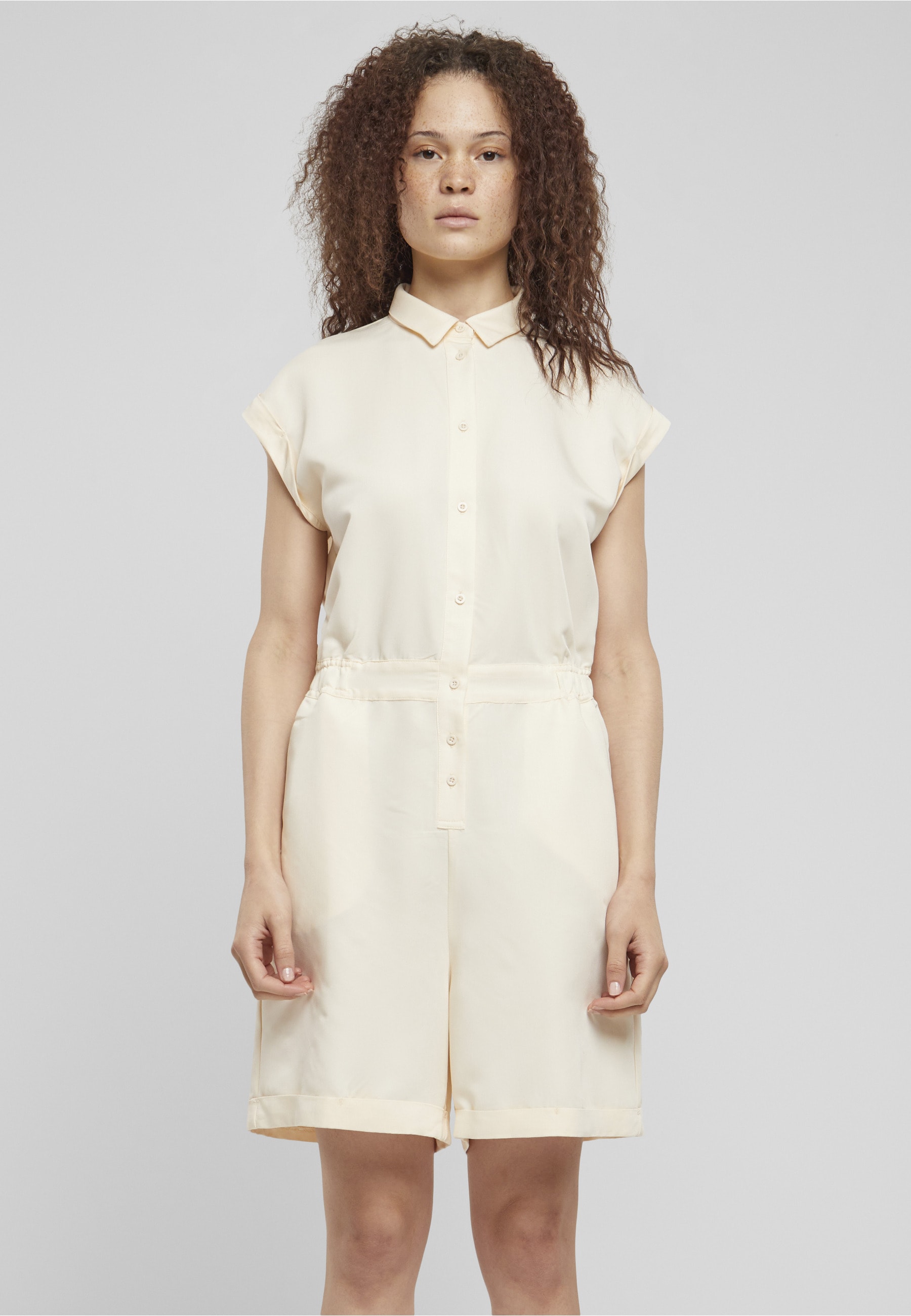 URBAN CLASSICS Jumpsuit »Urban Classics Damen Ladies Viscose Twill Jumpsuit« 1 Stk.