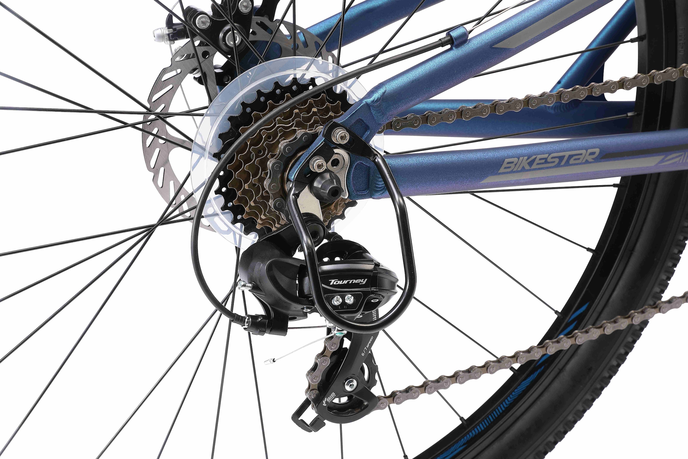 Bikestar Mountainbike, 21 Gang, Shimano, RD-TY300 Schaltwerk, Kettenschaltung, für Damen und Herren, Kettenschaltung