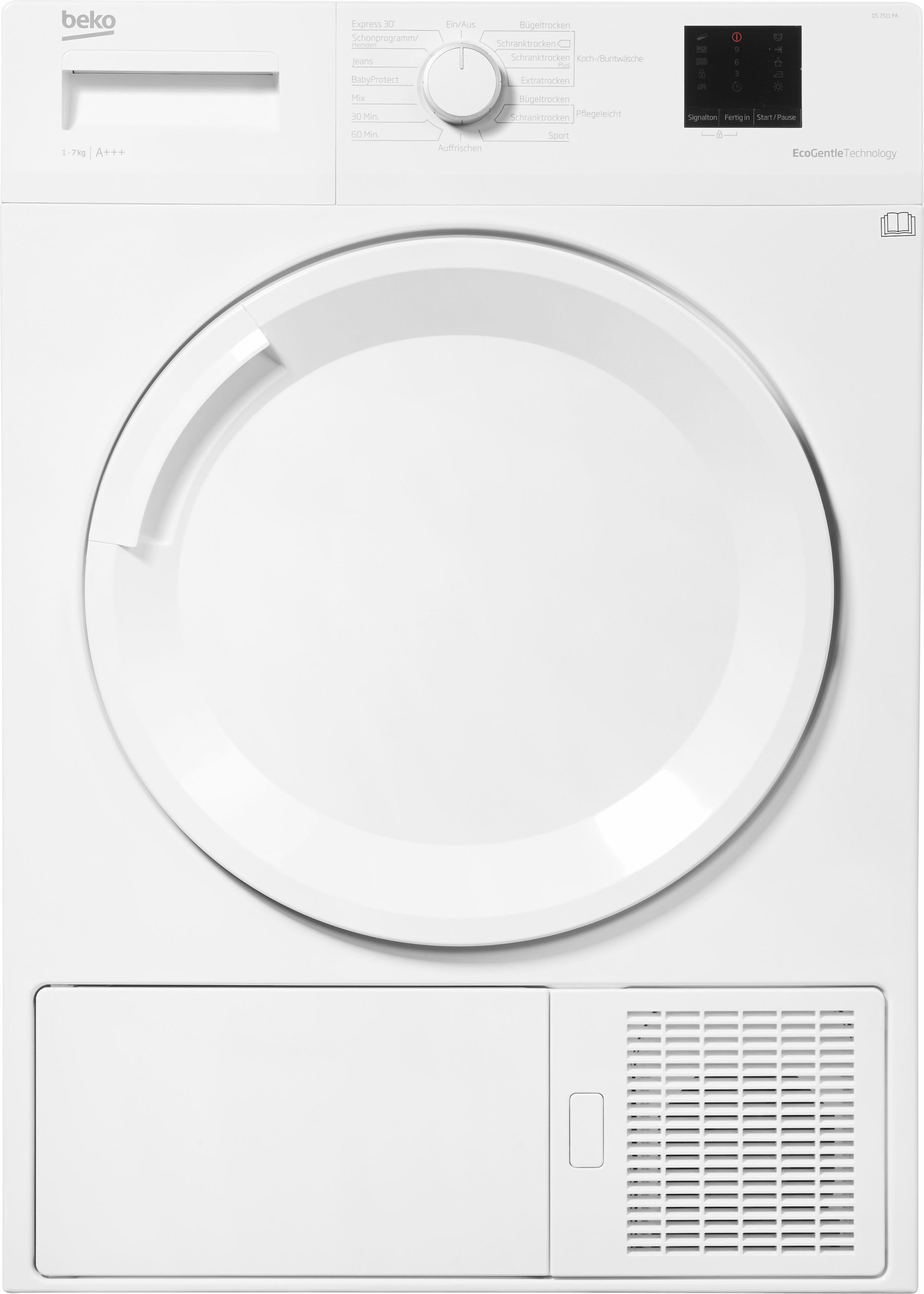 BEKO Wärmepumpentrockner »DS7511PA«, 7 kg, Knitterschutz, Startzeitvorwahl, EcoGentle