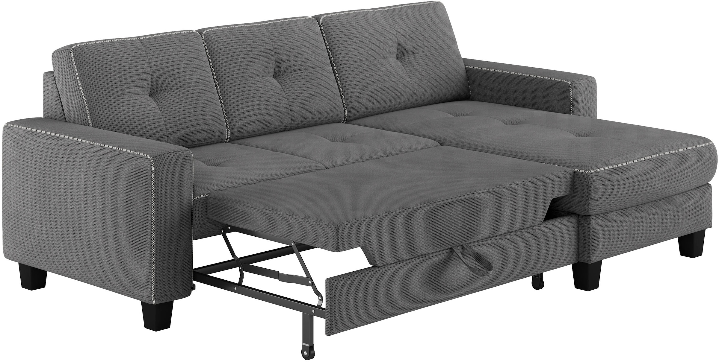 Places of Style Ecksofa »Varese L-Form«, Kreuznaht in beige