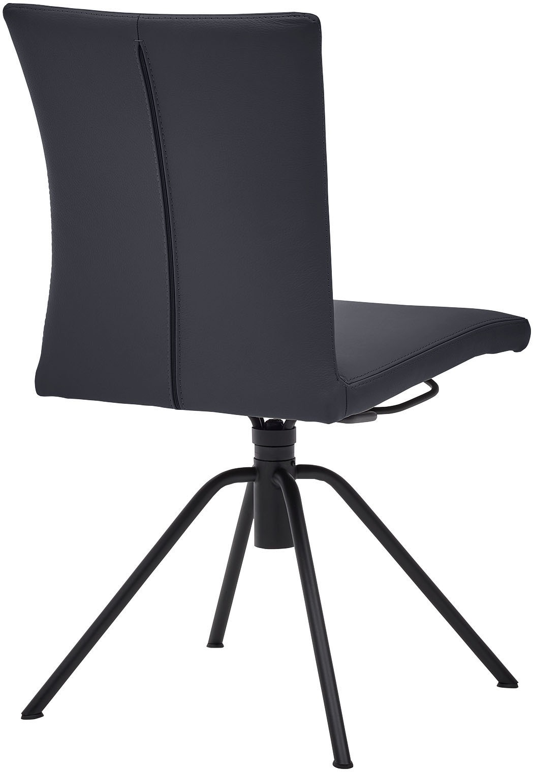 Musterring Polsterstuhl »Helmond 6700«, (Set), 2 St., Echtleder, Drehgestell in schwarz inkl. Rückholfunktion, ohne Armlehne