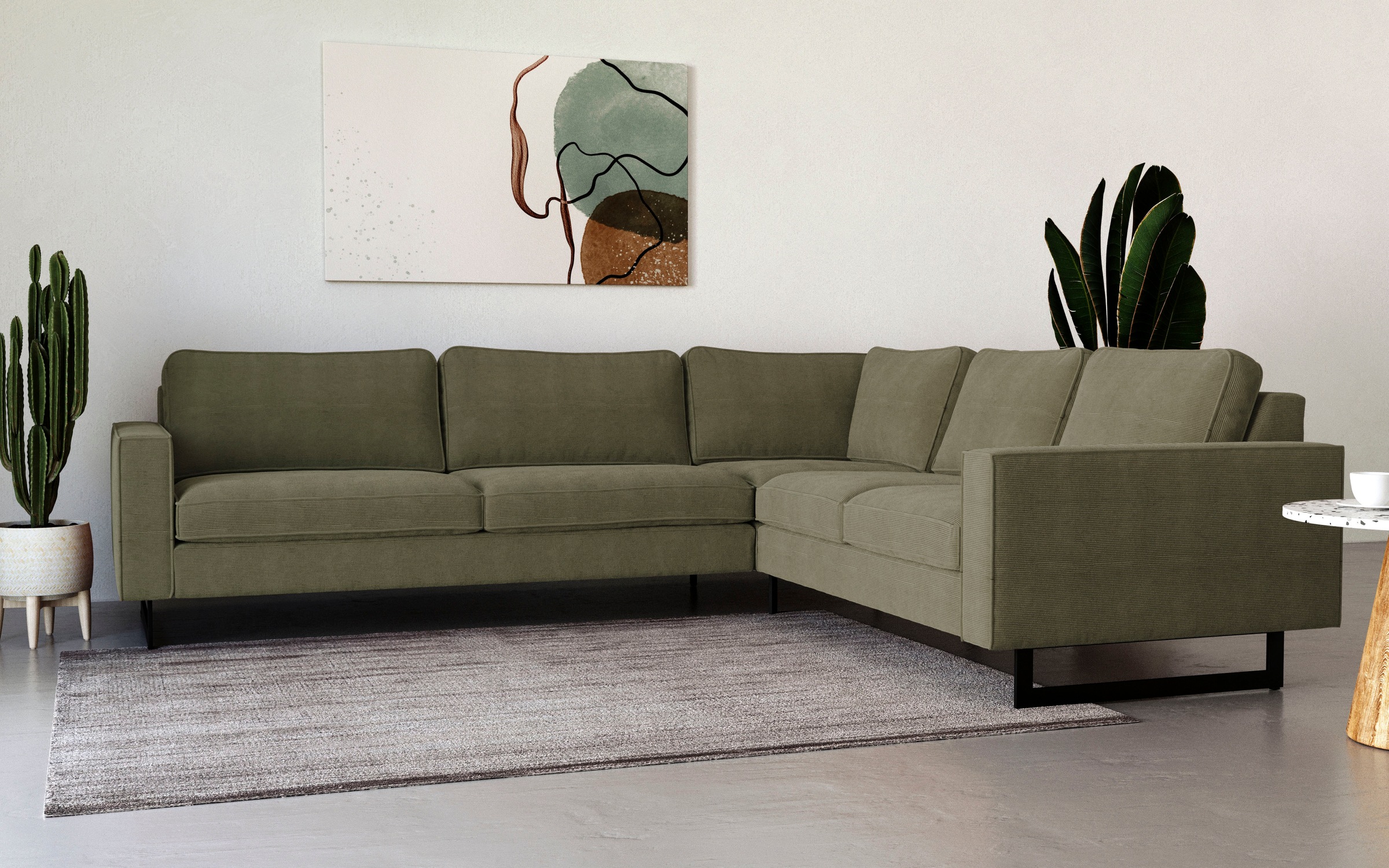Places of Style Ecksofa »Pinto, XXL, 250/290 cm, langer Schenkel, Ottomane« günstig online kaufen