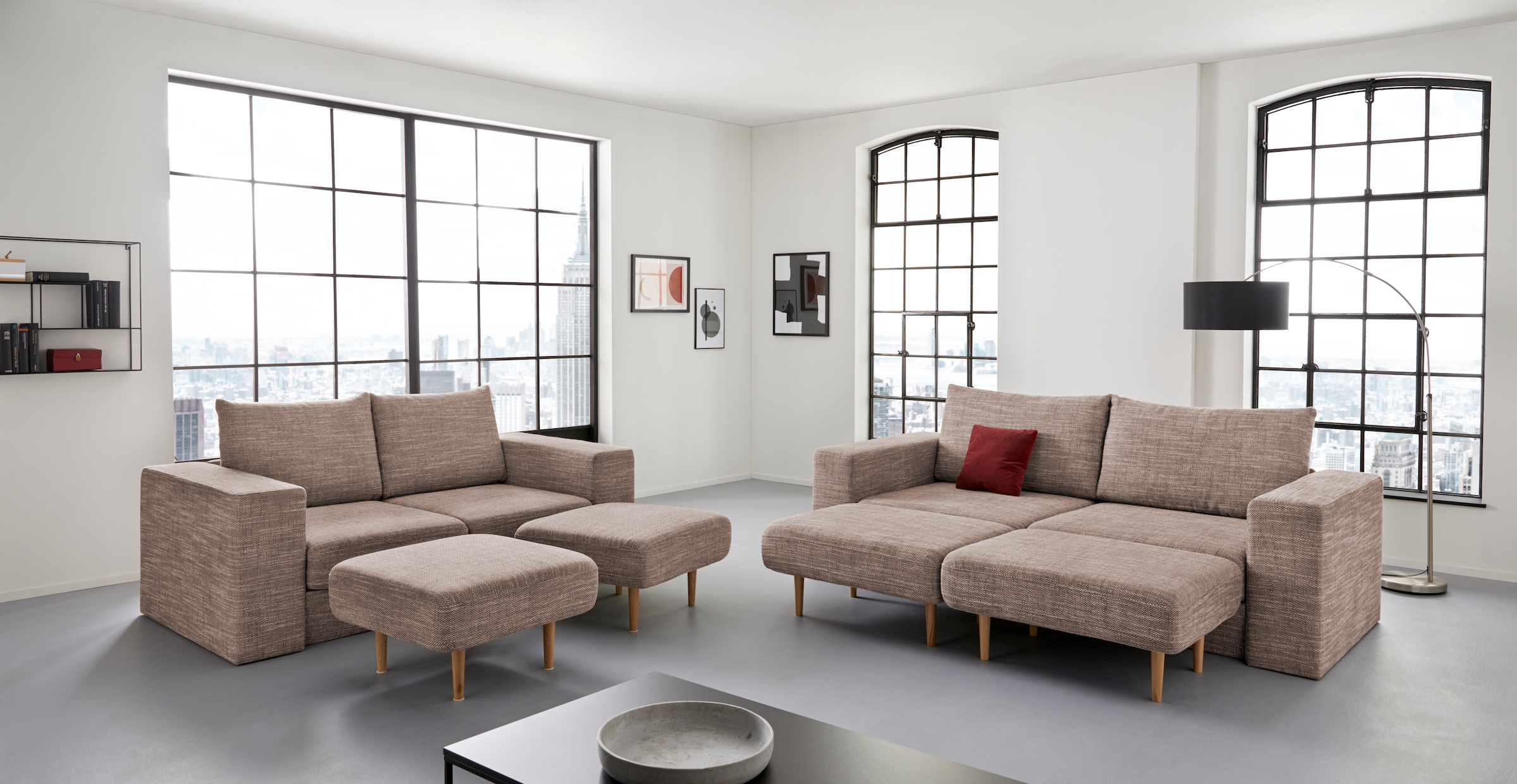 LOOKS by Wolfgang Joop 2,5-Sitzer »Looksv« Verwandlungssofa: aus Sofa wird Sofa mit 2 Hockern