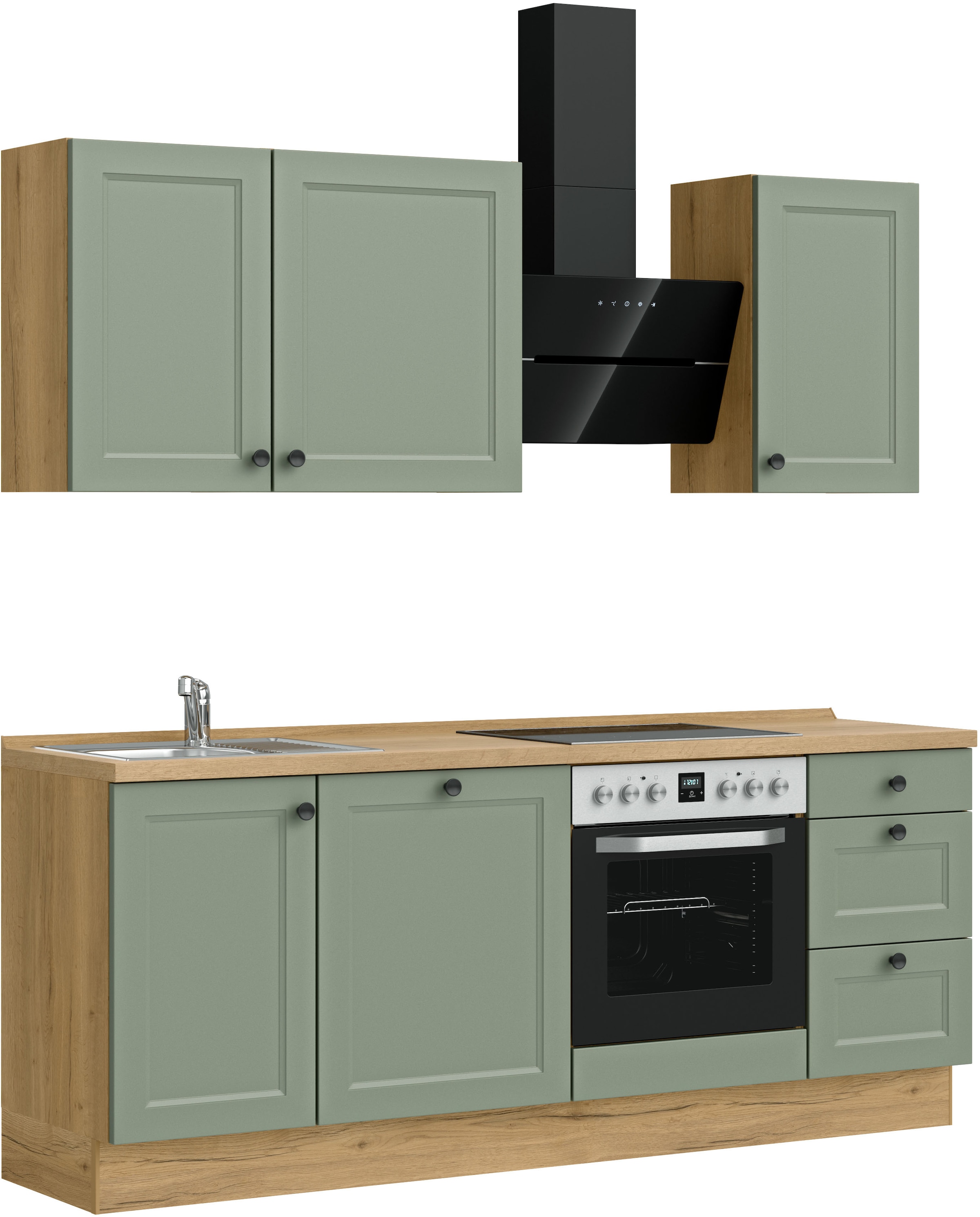 nobilia® Küchenzeile »"Cascada II"«, vormontiert, Breite 210 cm, Ausrichtung wählbar, wahlw. mit E-Geräten