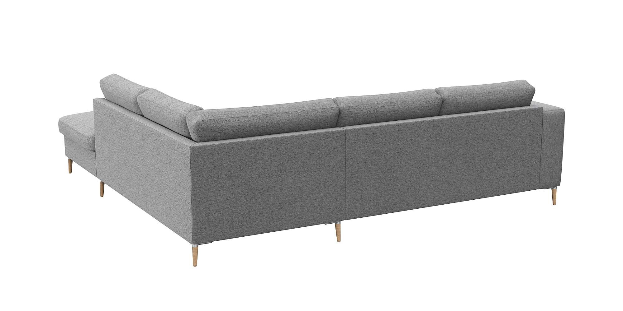 FLEXLUX Ecksofa »Fiore, L-Form«, breite Armlehnen, Füße Alu/Eiche, B/T 241/225 cm, Kaltschaum im Sitz