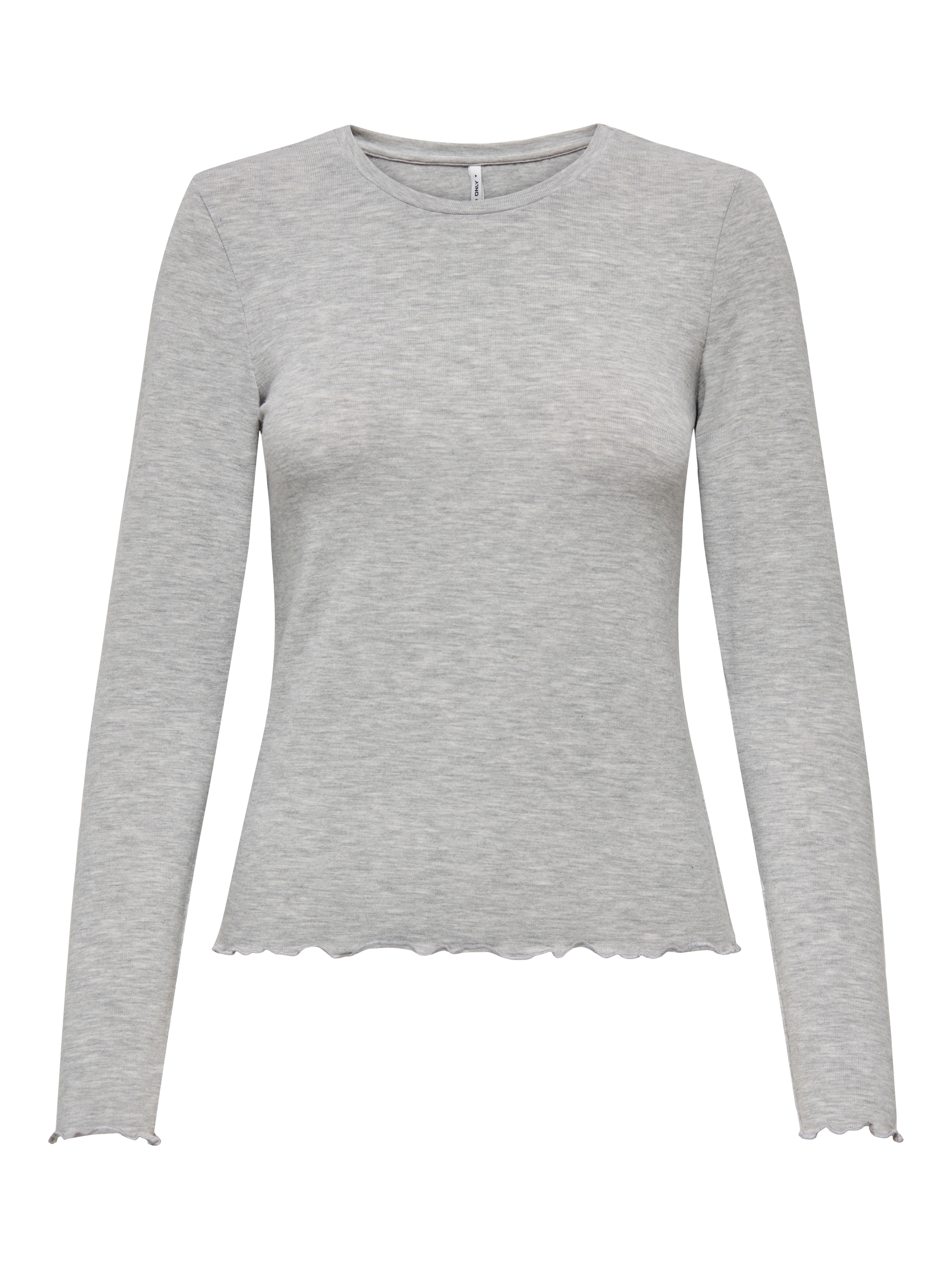 ONLY Langarmshirt »ONLVIRRO O NECK L/S TOP BOX JRS« Materialmix, regular fit