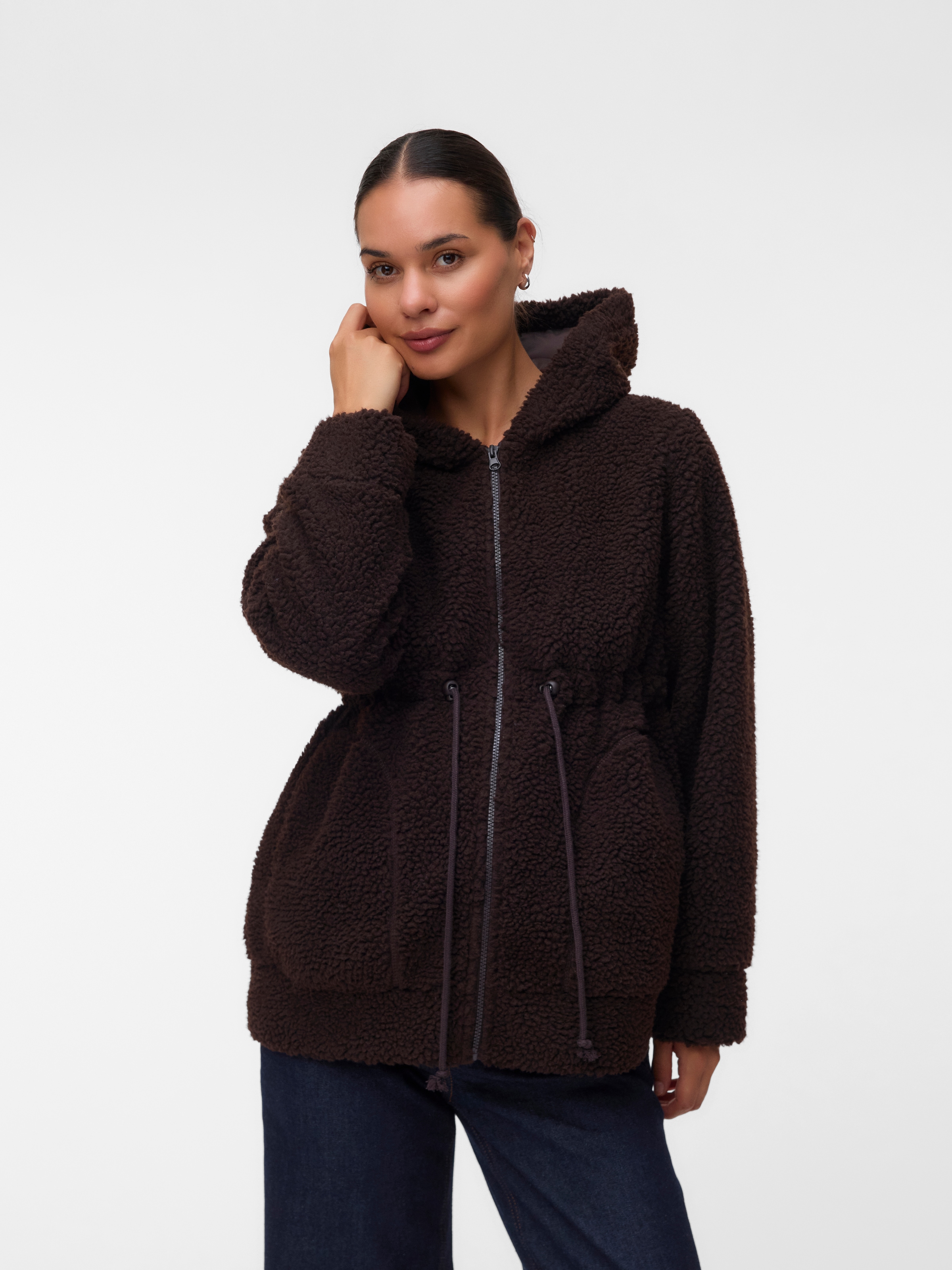 Mamalicious Kapuzenplüschjacke »MLRACHEL  3IN1 TEDDY JACKET NOOS« mit Kapuze Kunstfaser, regular fit