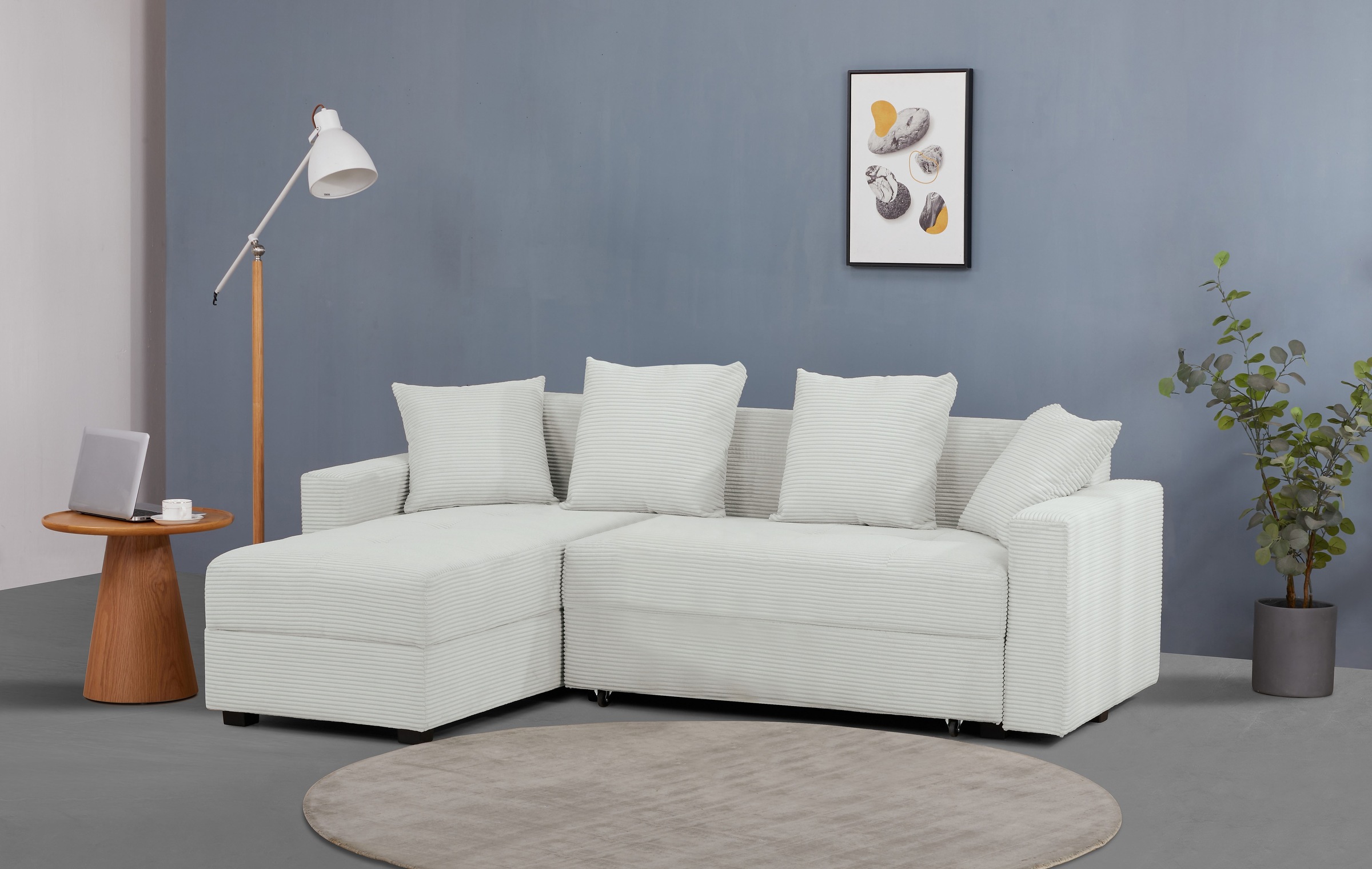 INOSIGN Ecksofa »KILLAM, 217 cm, L-Form, mit Schlaffunktion u. Bettkasten«, günstig online kaufen