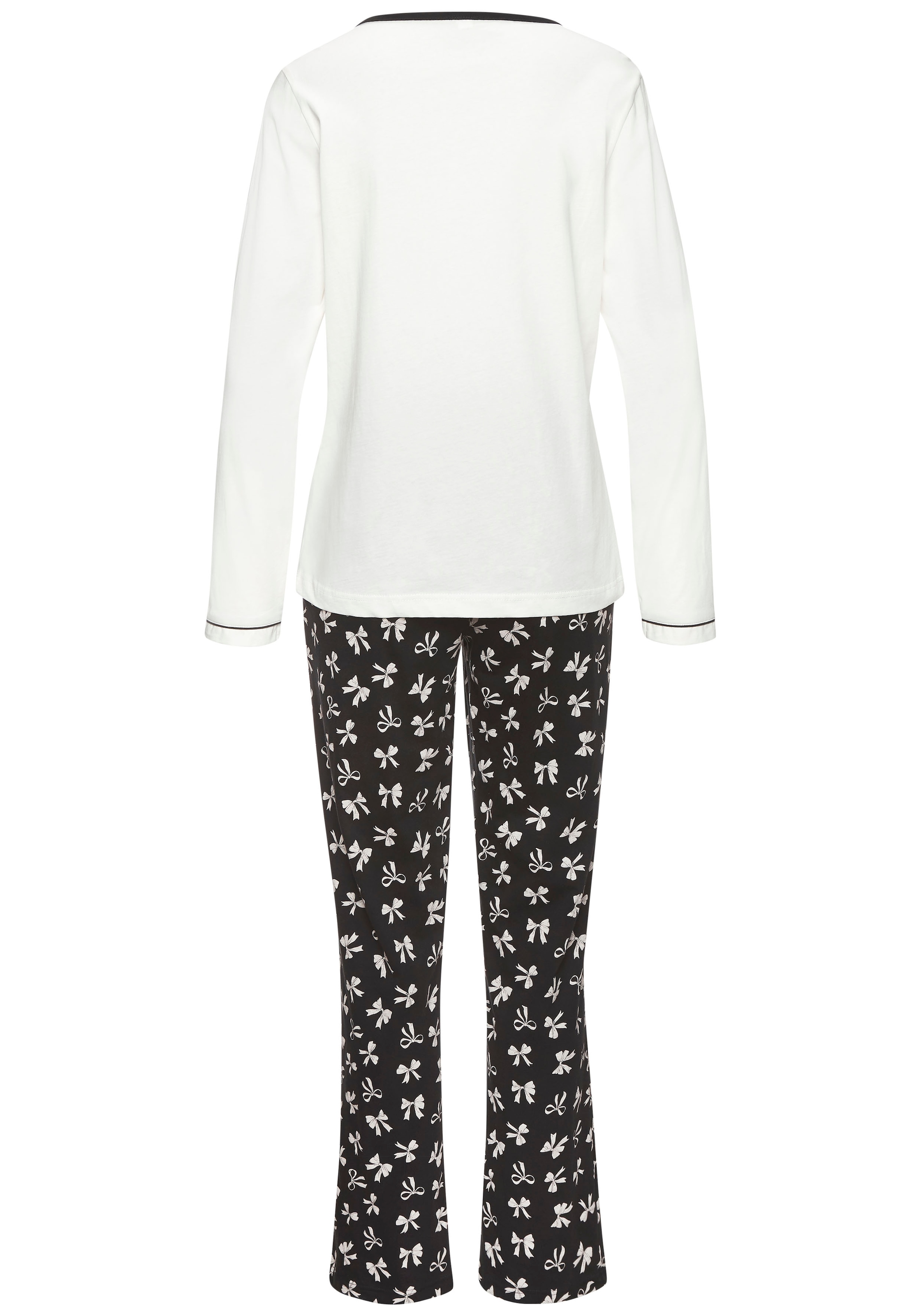 Vivance Dreams Pyjama Set, 2 Stk. tlg., Mit süßem Schleifenmuster