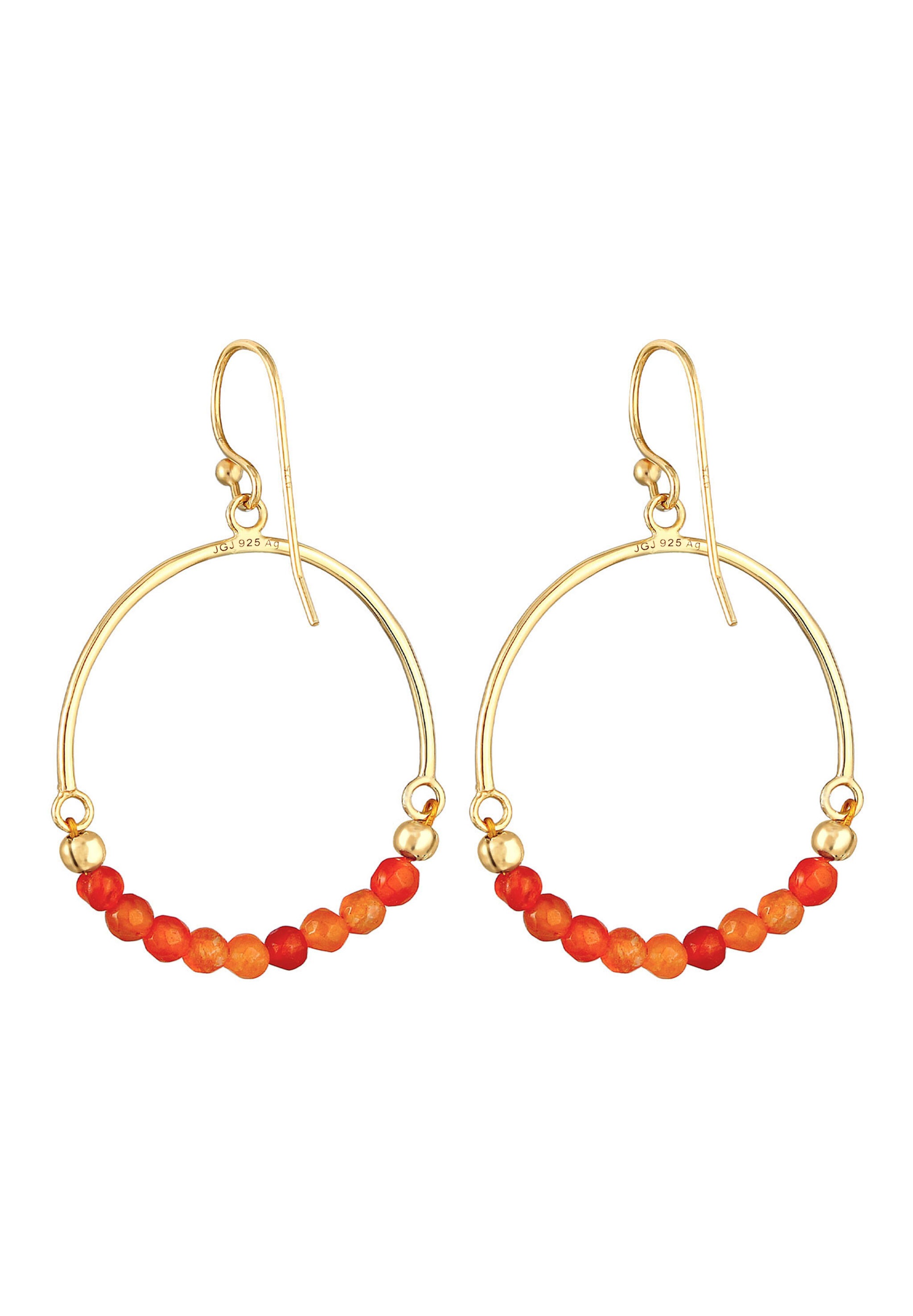 Elli Paar Ohrhänger »Edelstein Achat Beads Rund Boho Hippie 925 Silber«