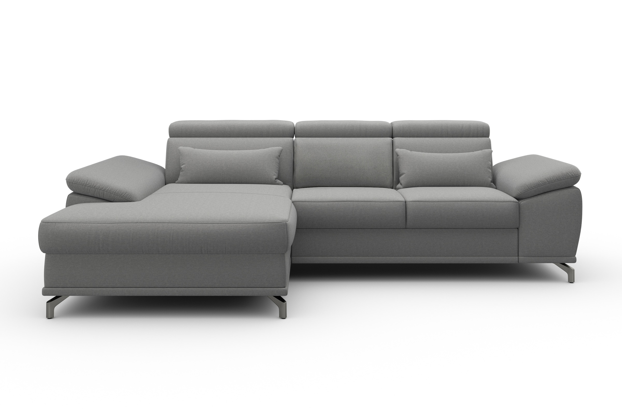 sit&more Ecksofa »Cabrio L-Form, mit Sitztiefenverstellung, Arm- und Kopfteilverstellung«, 2 Nierenkissen, Federkern, optional Bettfunktion und Stauraum