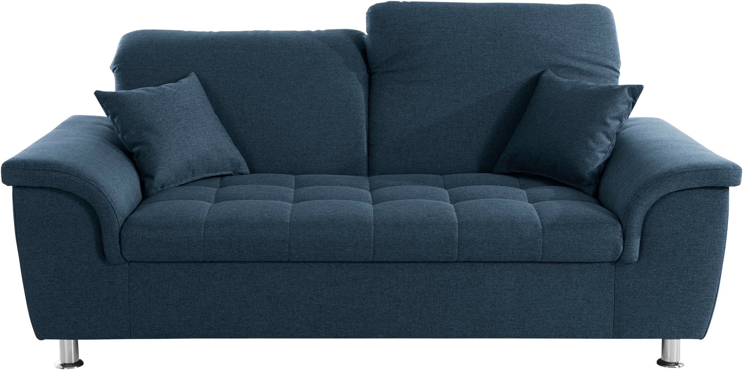 DOMO collection 2-Sitzer »Franzi, zeitlos & elegant, moderne Sitzheftung«, wahlweise mit Kopfteilverstellung, inklusive Zierkissen