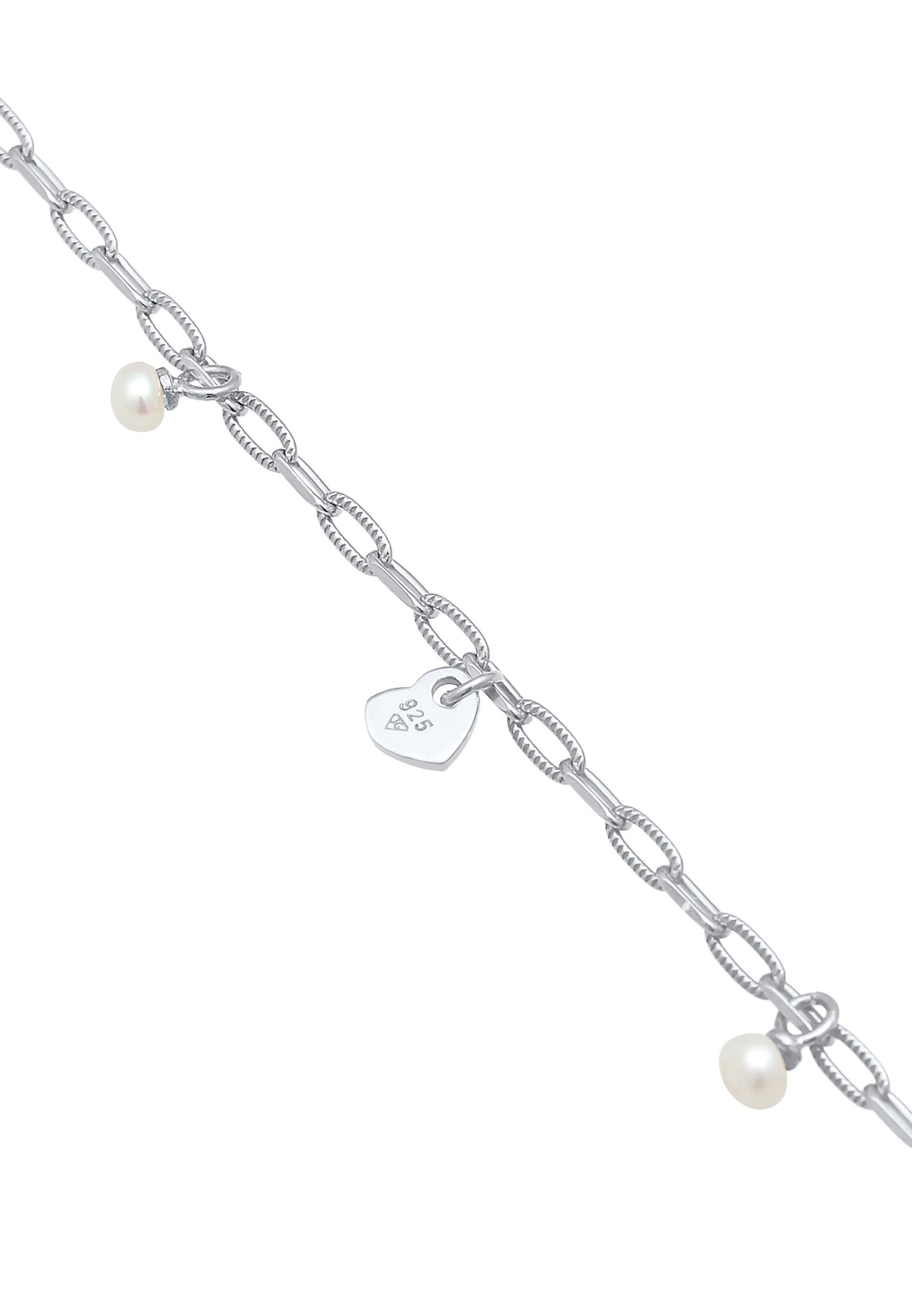 Elli Perlenarmband »Kreuz Feder Herz Süßwasserperle Charm 925 Silber«