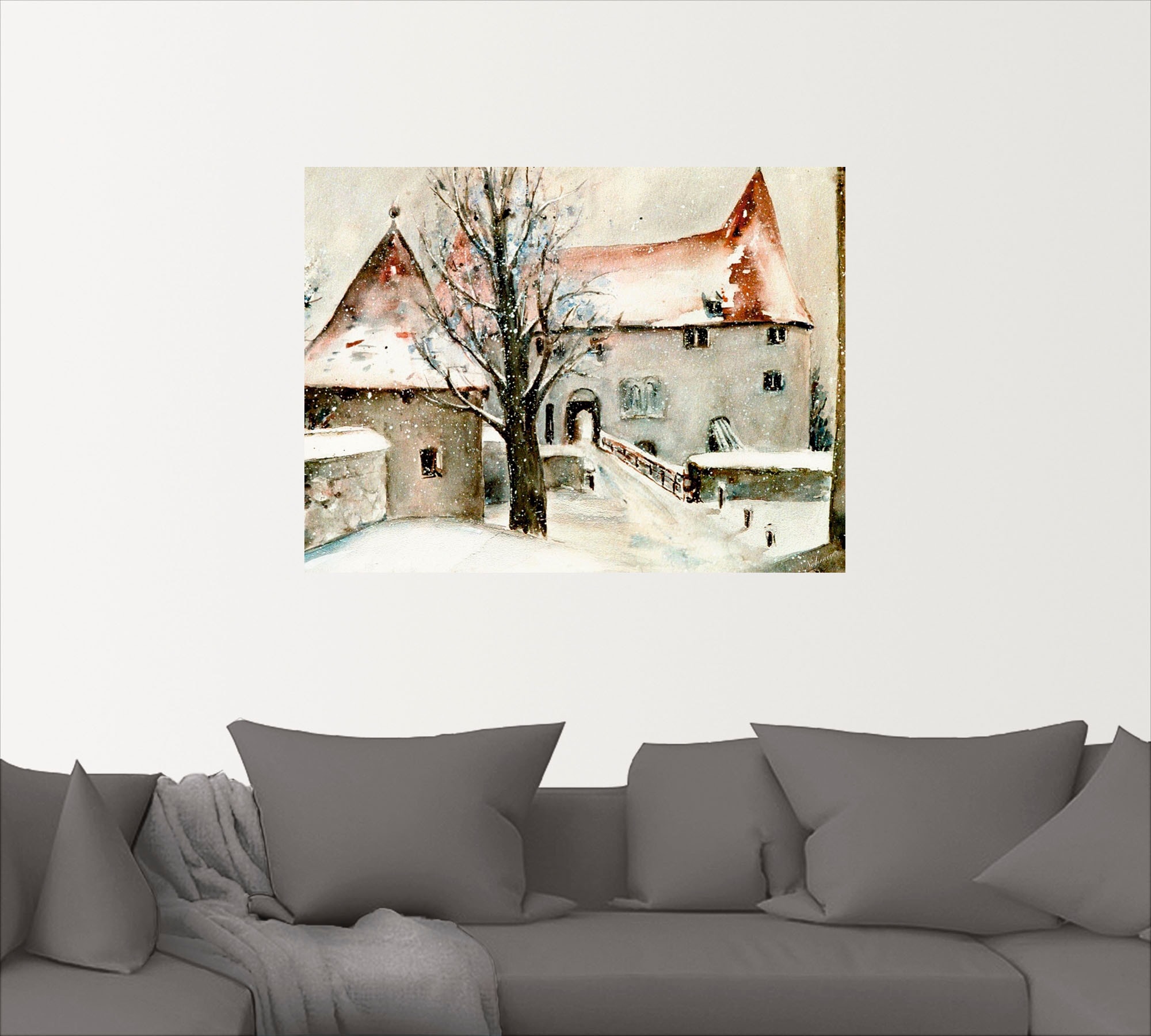 Artland Wandbild »Winter auf der Burg«, Gebäude, (1 St.), als Leinwandbild, günstig online kaufen