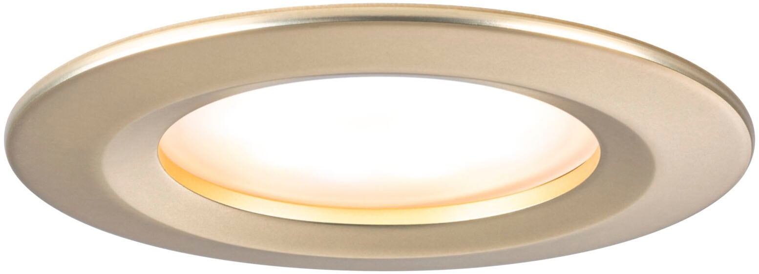 Paulmann LED Einbauleuchte »LED Einbauleuchte Nova Coin IP44 rund 78mm Coin Gold matt«, 3 flammig, Leuchtmittel LED-Modul | LED fest integriert