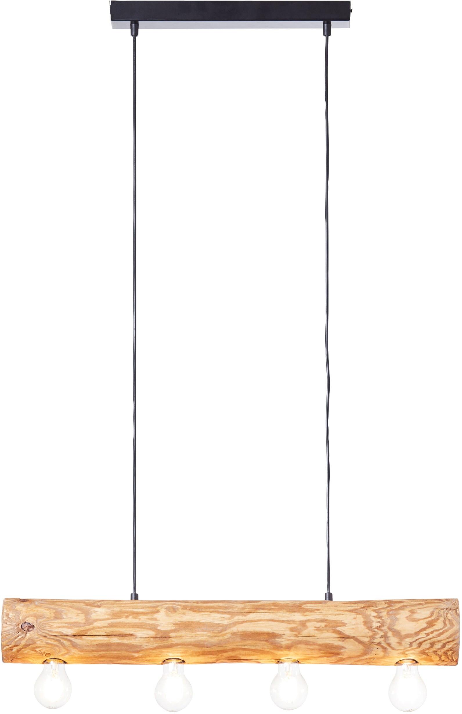 Brilliant Pendelleuchte »Trabo«, 4 flammig, Leuchtmittel E27 | ohne Leuchtmittel, 105cm Höhe, 70cm Breite, 4 x E27, kürzbar, Holz/Metall, kiefer gebeizt