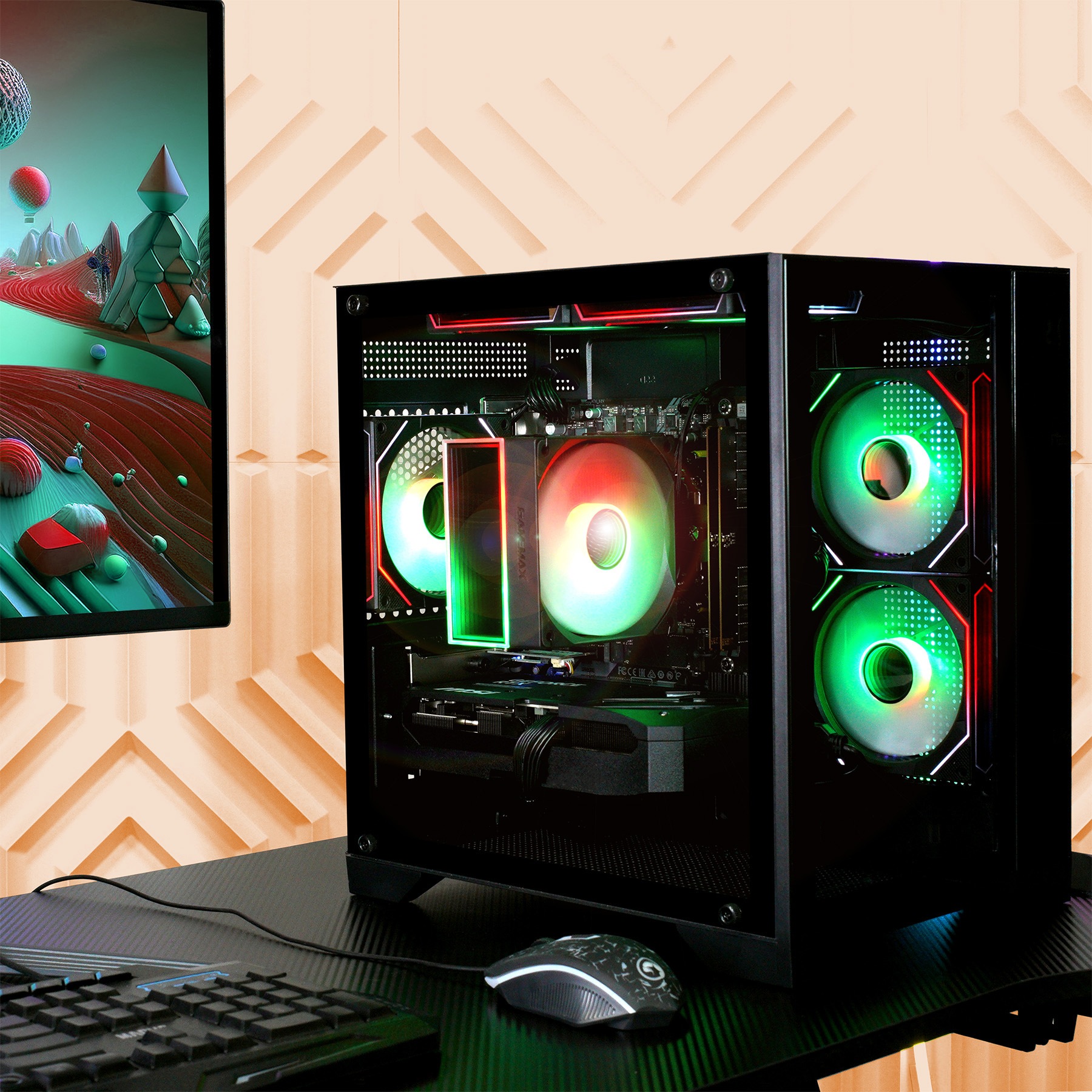 GAMEMAX Gaming-PC »Infinity Mini BK 7998 AMD Ryzen 7 9700X 16GB DDR5 1TB SSD RX 9070 XT« Windows 11, DDR5 RAM