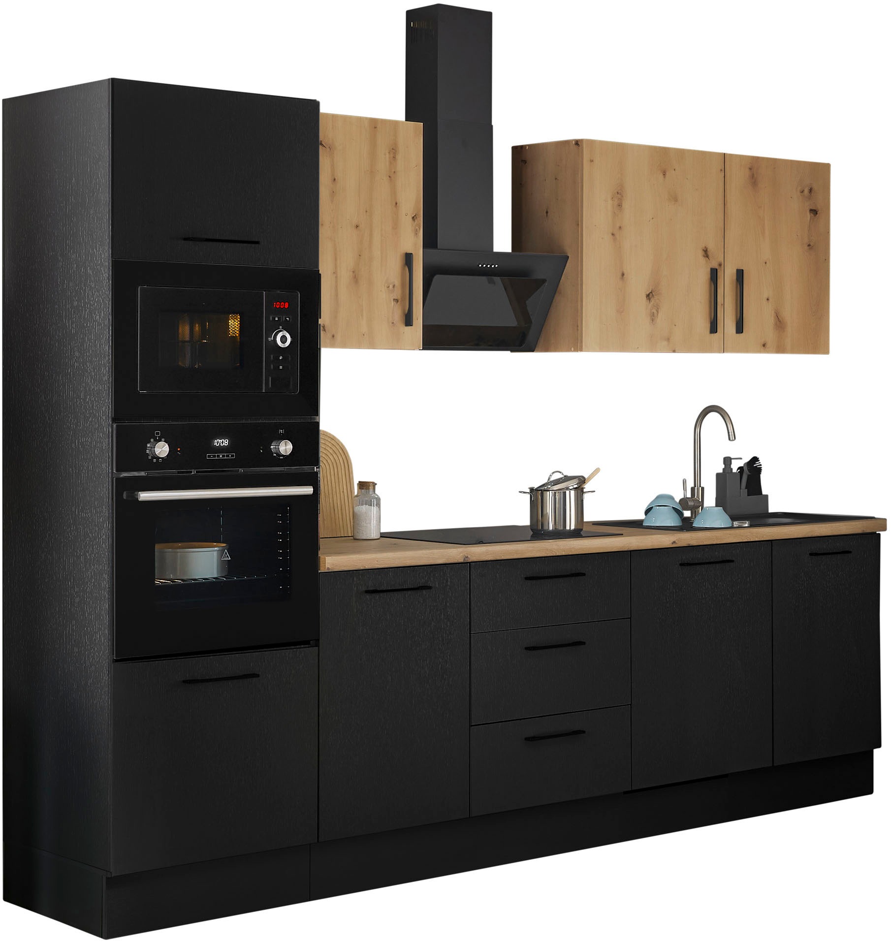 BASIC by Balculina Küchenzeile »Turin«, Breite 280 cm, wahlweise mit E-Geräten