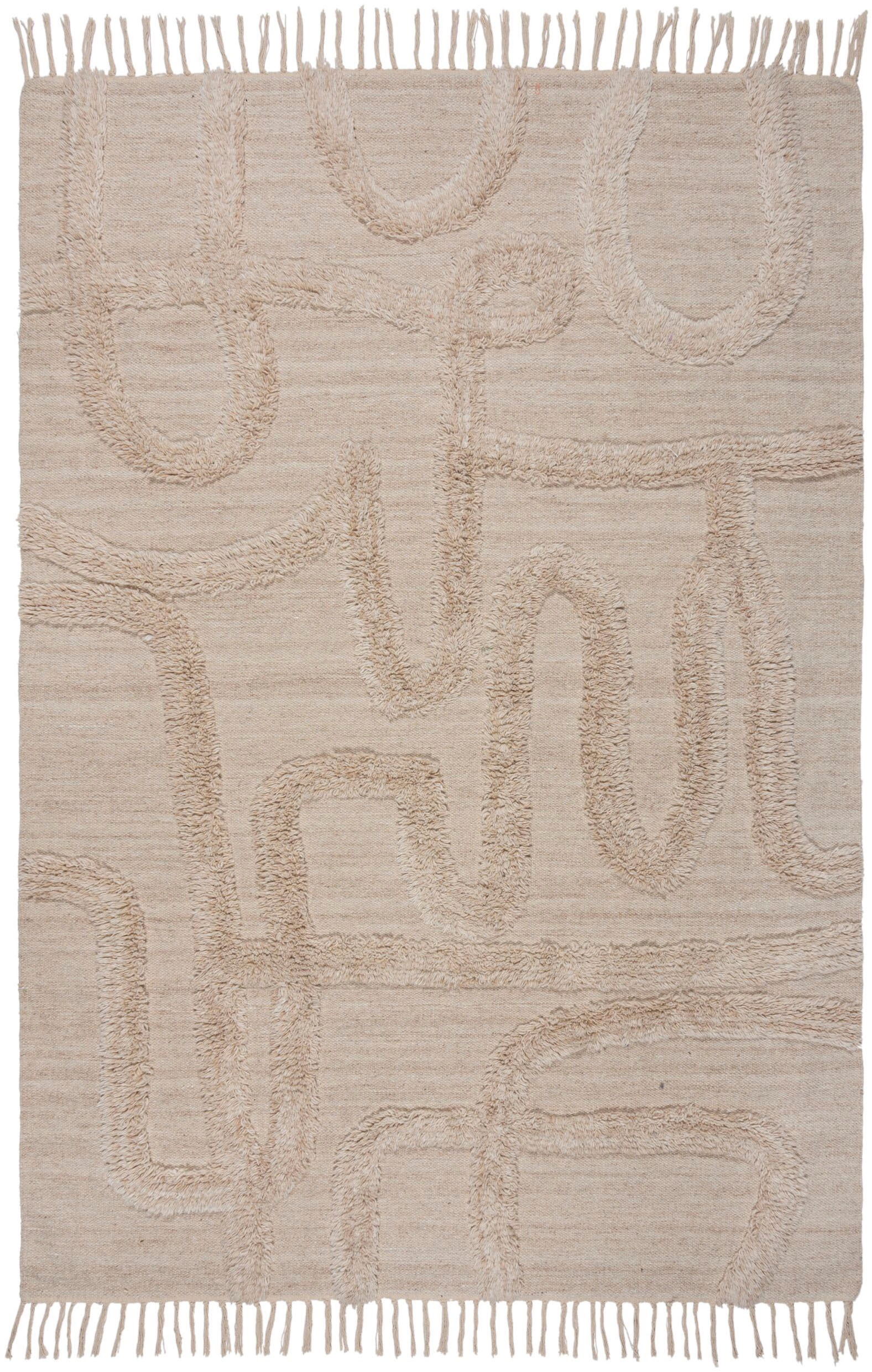 FLAIR RUGS Teppich »Loma«, rechteckig, 20 mm Höhe, mit Fransen günstig online kaufen