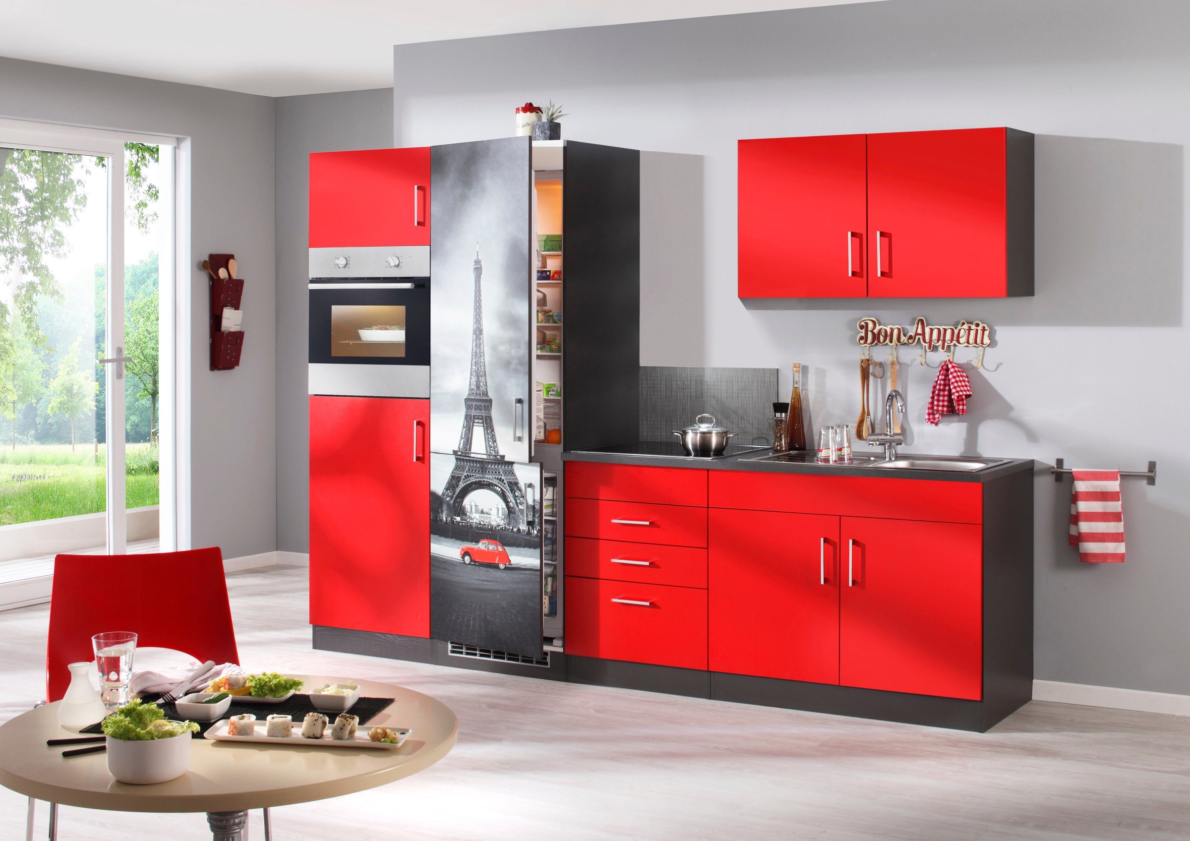 KOCHSTATION Küchenzeile »KS-Paris – Küchen mit einzigartigen Fotomotiven au günstig online kaufen