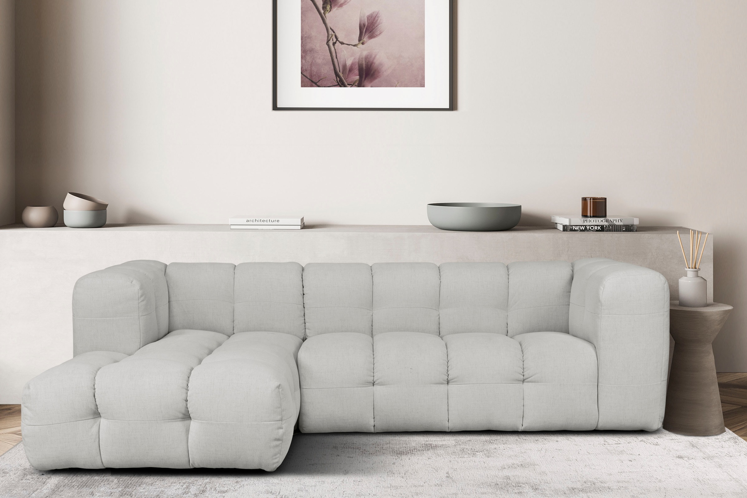 LeGer Home by Lena Gercke Ecksofa »TALISHA L-Form Designersofa, moderne Steppung, B/T/H: 276/178/75 cm«, aufwendig gepolstert, hoher Sitzkomfort