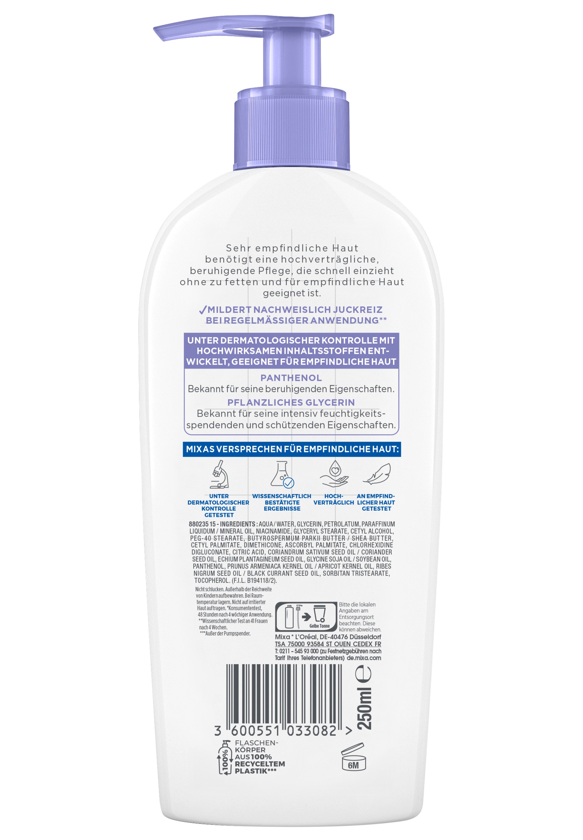 Mixa Körperbalsam »MIXA PANTHENOL COMFORT BODY BALSAM« wirkt Spannungsgefühlen entgegen, beruhigende Wirkung