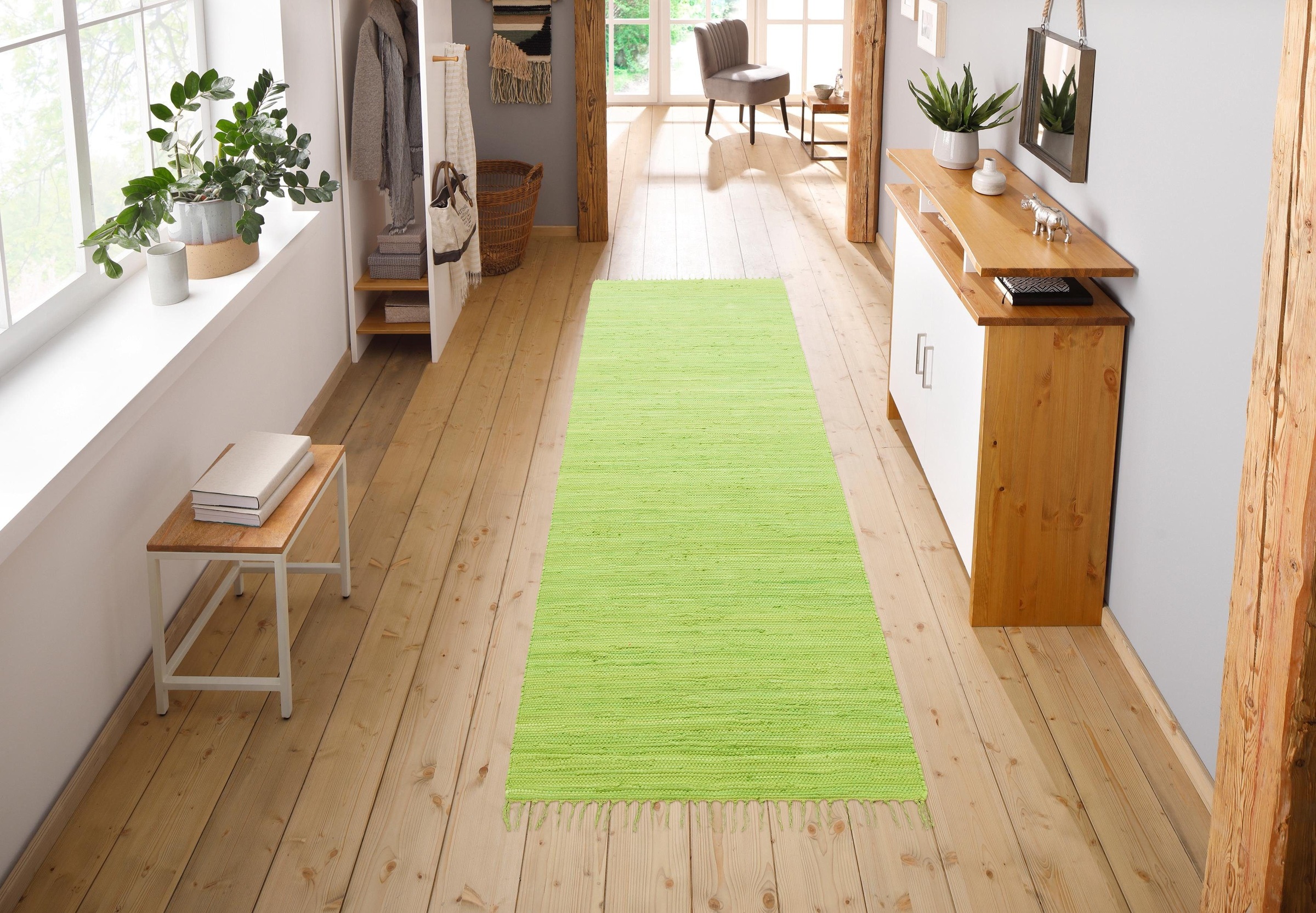 OTTO home Wollteppich »Ares« rechteckig 5 mm Höhe Uni Farben, handgewebt, m günstig online kaufen