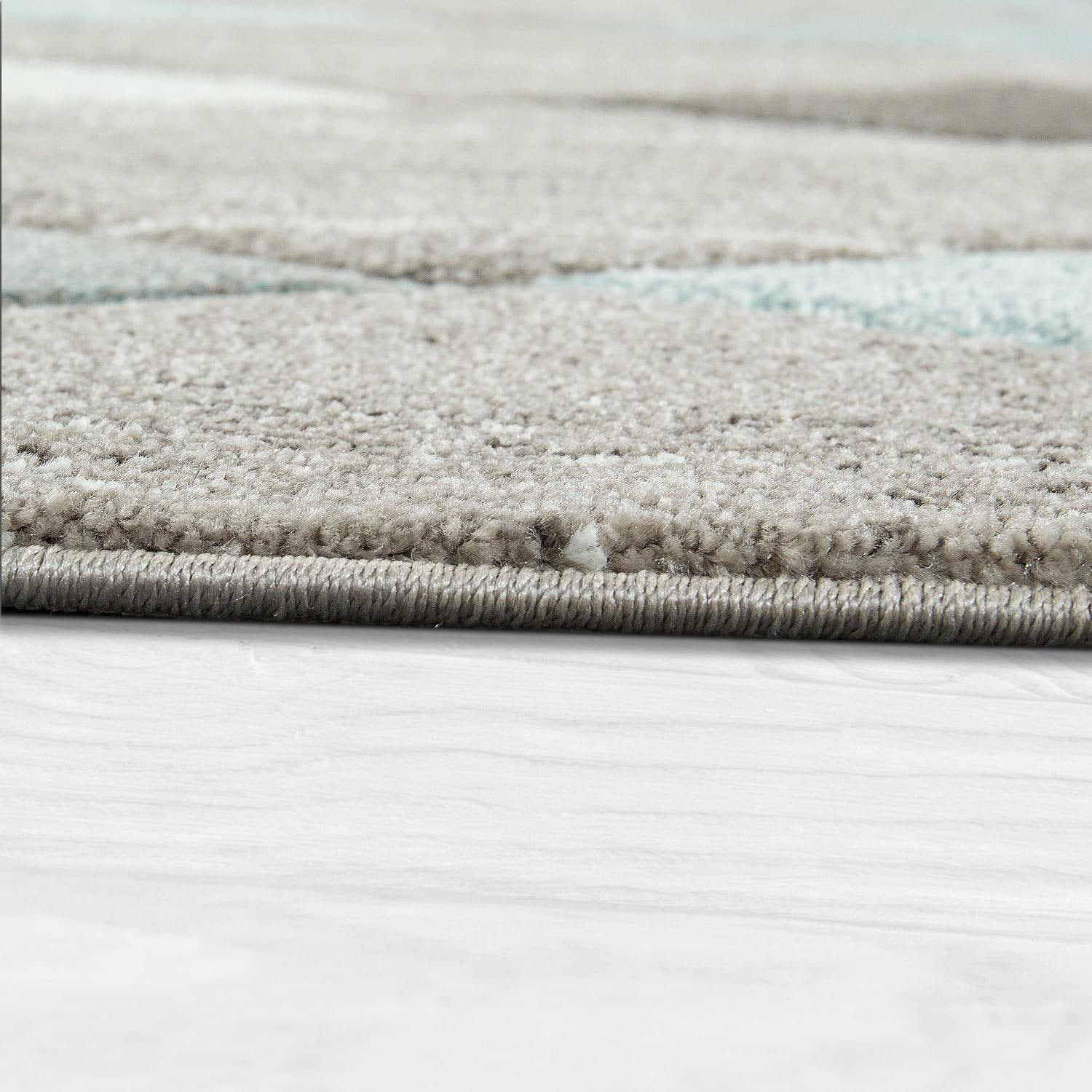 Paco Home Teppich »Lara 234«, rechteckig, 16 mm Höhe, Kurzflor, modernes Rauten Design, handgefertigter Konturenschnitt