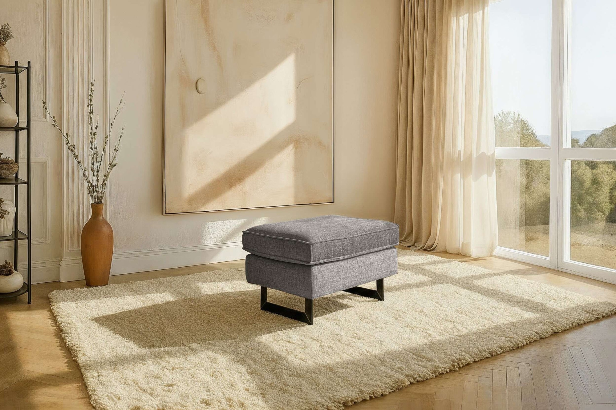 Home affaire Polsterhocker »Pinto« mit Keder, Metallfüßen und auch in Cord günstig online kaufen