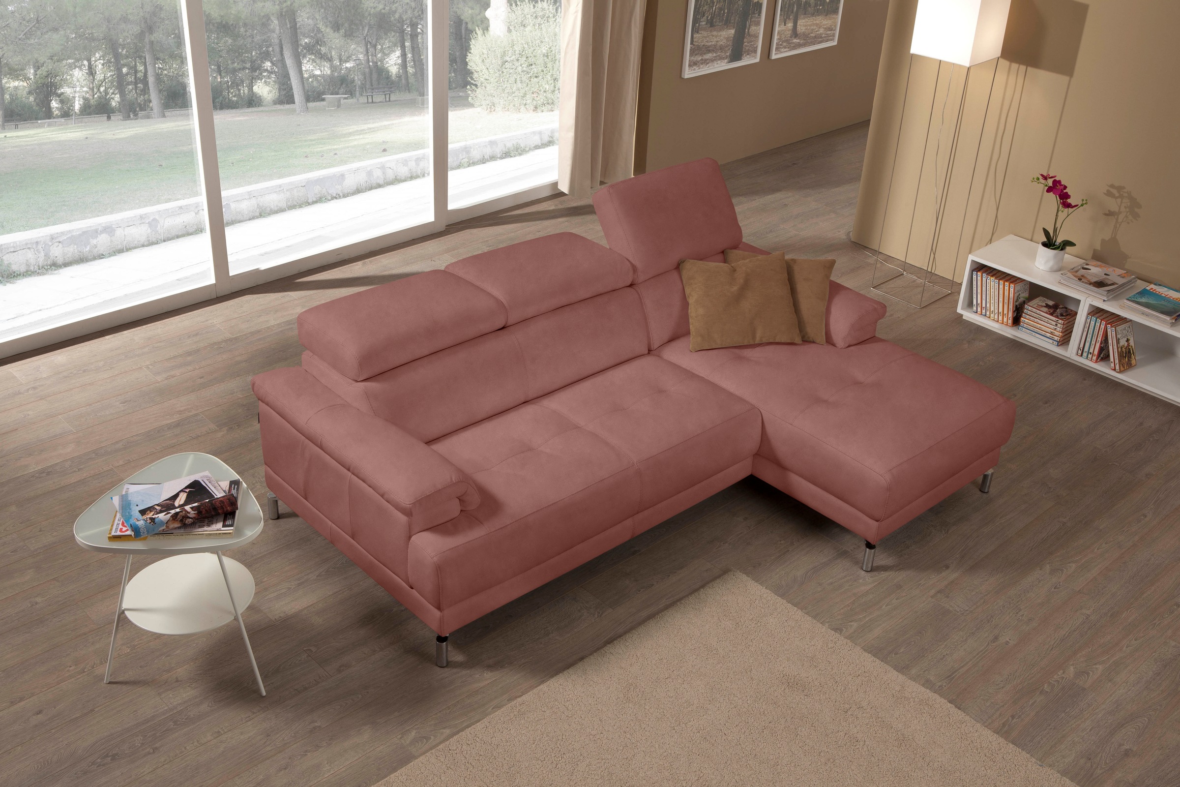 Egoitaliano Ecksofa »Soul, Design und Sitzkomfort auf hohem Niveau, tolle Details, L-Form«, mit Recamiere, inkl. Kopfteilverstellung