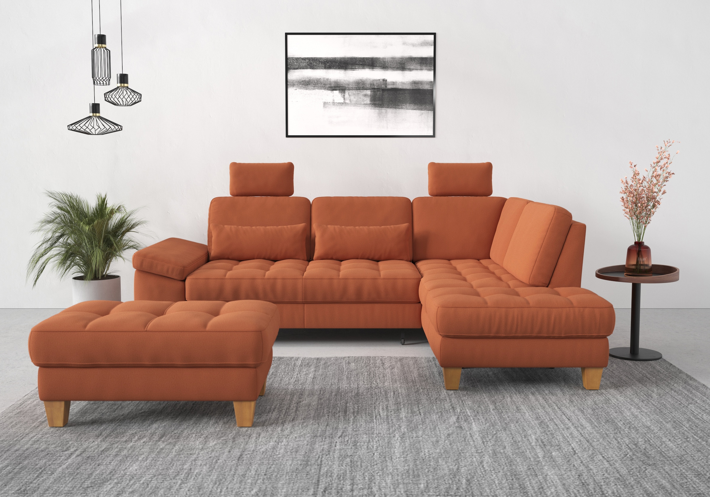 sit&more Ecksofa »Westham L-Form«, mit Ottomane, mit oder ohne Bettfunktion, Bettkasten, Verstellung